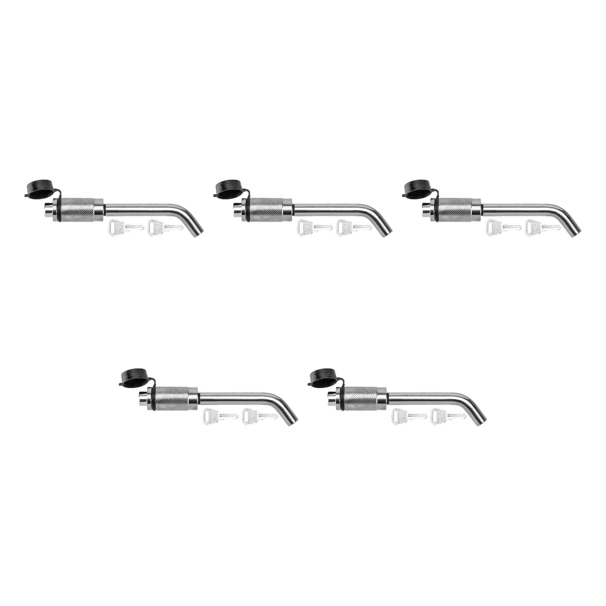 Reese Towpower (5-Pack) Trailer Hitch Lock, Fits 2-1/2 Inch Square Receiver, 5/8 Inch Pin Diameter, Bent Pin thumbnail 0