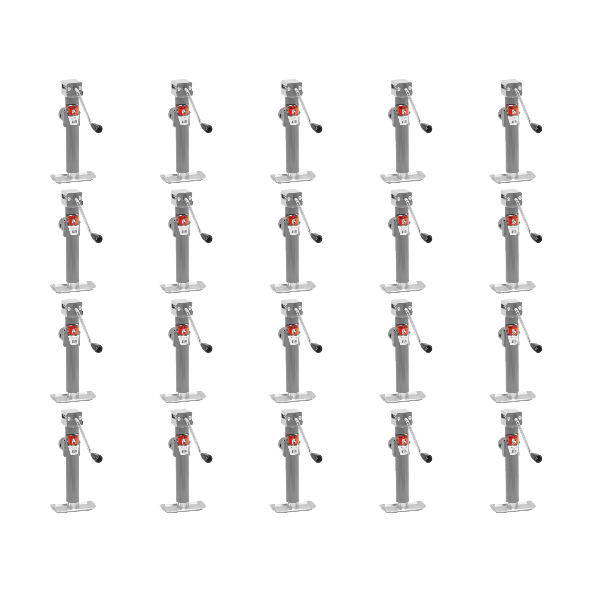 BULLDOG (20-Pack) Round Trailer Jack, Side Mount, 5,000 lbs. Lift Capacity, Sidewind, Weld-On, 10 Inch Travel thumbnail 0