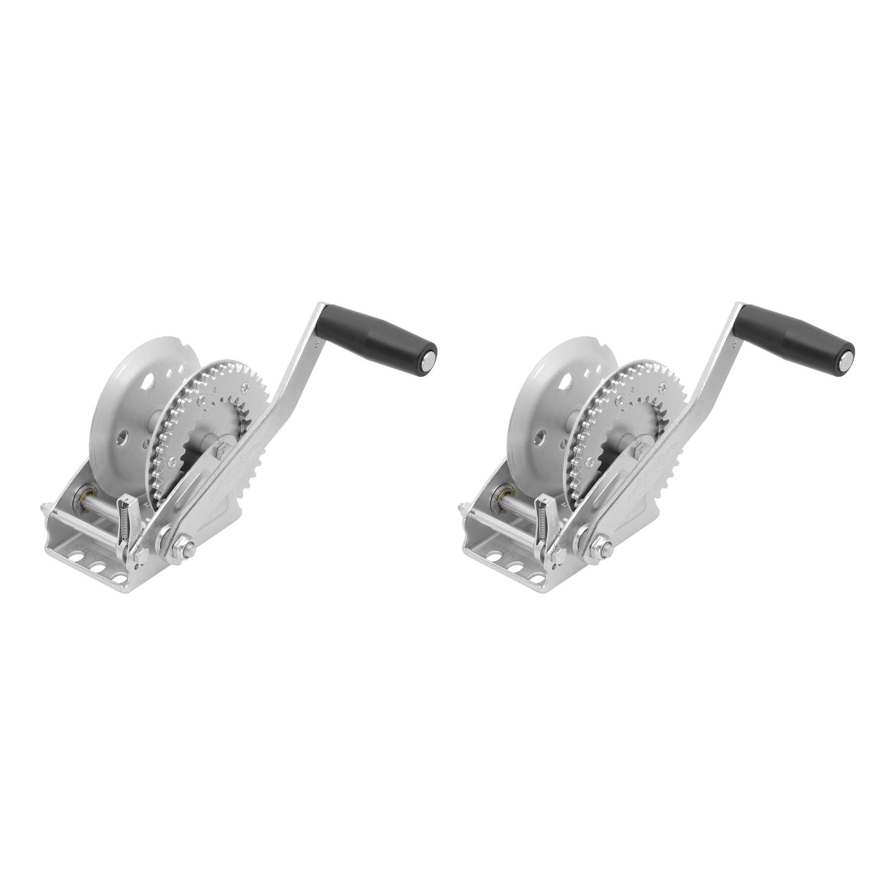 Fulton (2-Pack) Trailer Winch, Single-Speed, 1,300 lbs. Capacity, No Strap, 8 Inch Handle, Silver thumbnail 0