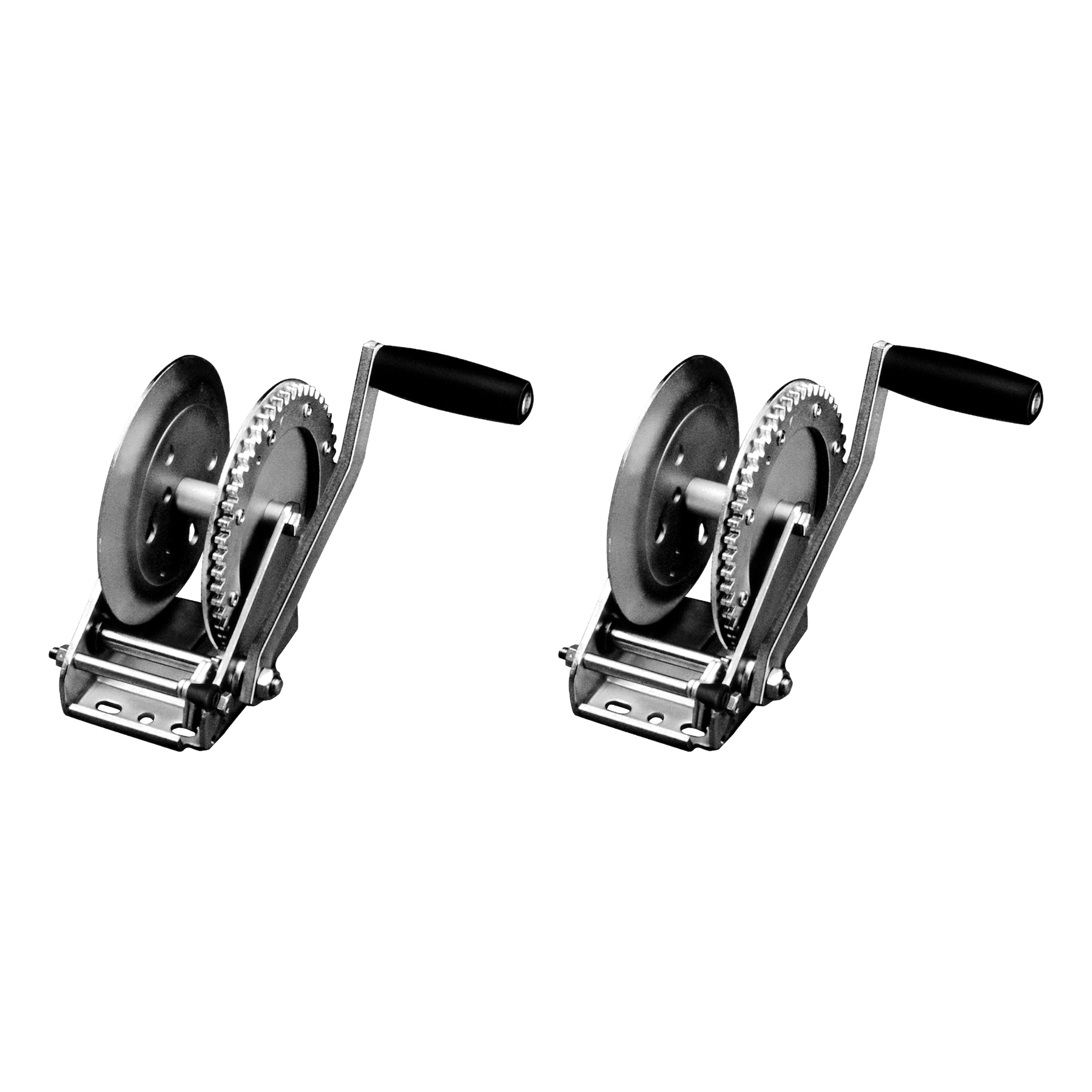 Fulton (2-Pack) Trailer Winch, Single-Speed, 1,800 lbs. Capacity, No Strap, 8 Inch Handle, Silver thumbnail 0