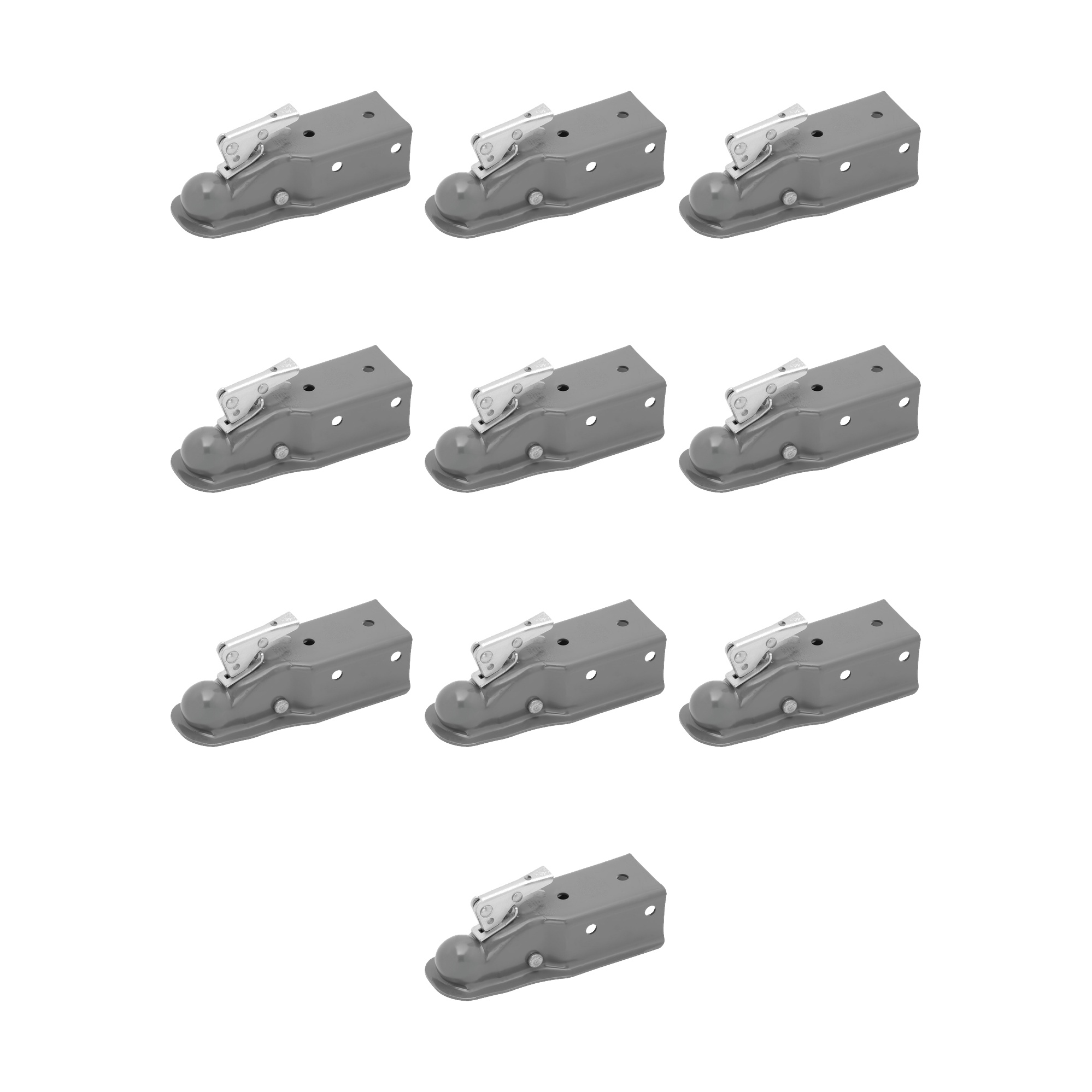 Fulton (10-Pack) Straight Coupler, 2 Inch Diameter, 5,000 lbs. Capacity, 3 Inch Channel Width, Gray