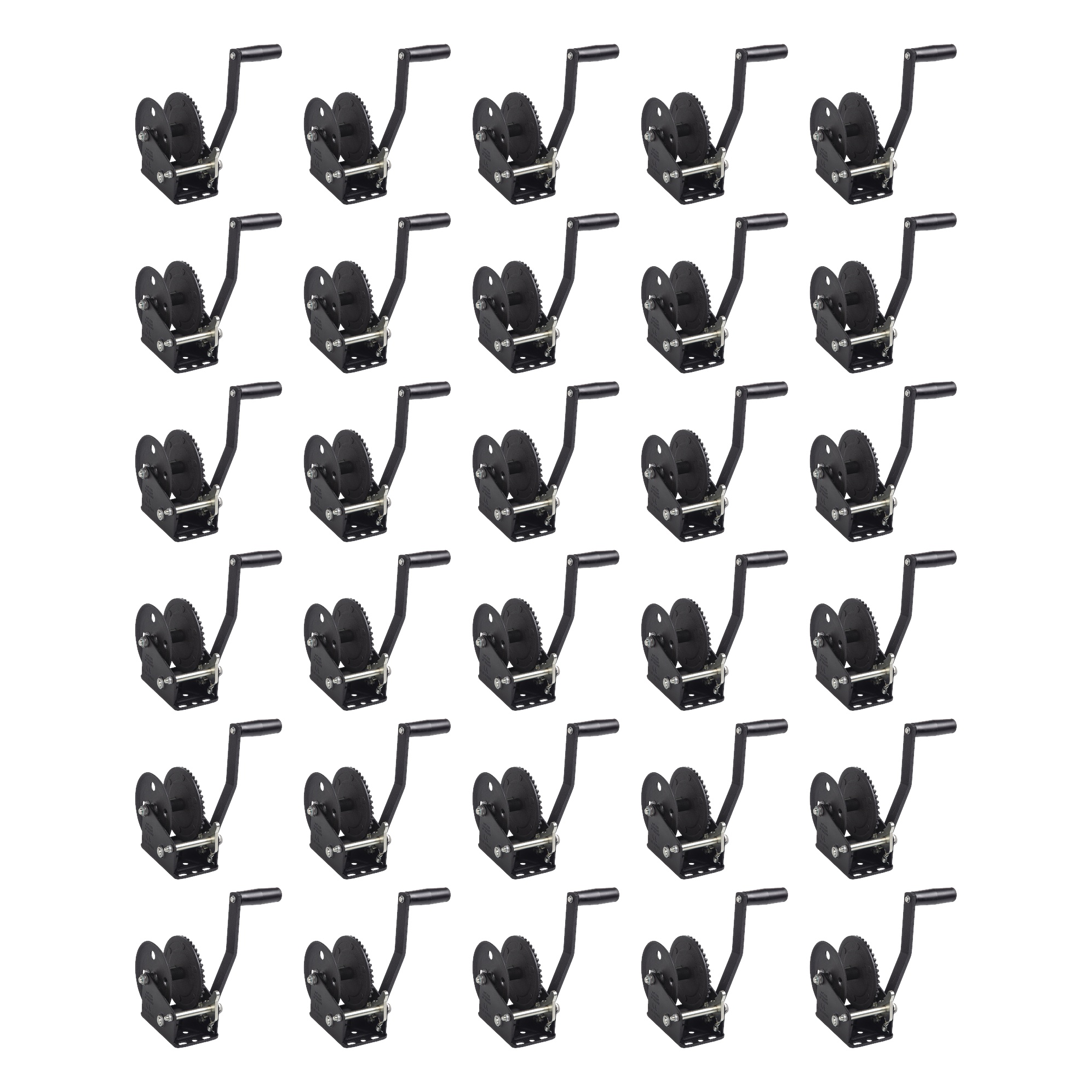 Fulton (30-Pack) Trailer Winch, Single-Speed, 1,500 lbs. Capacity, No Strap, 8 Inch Handle, Black thumbnail 0