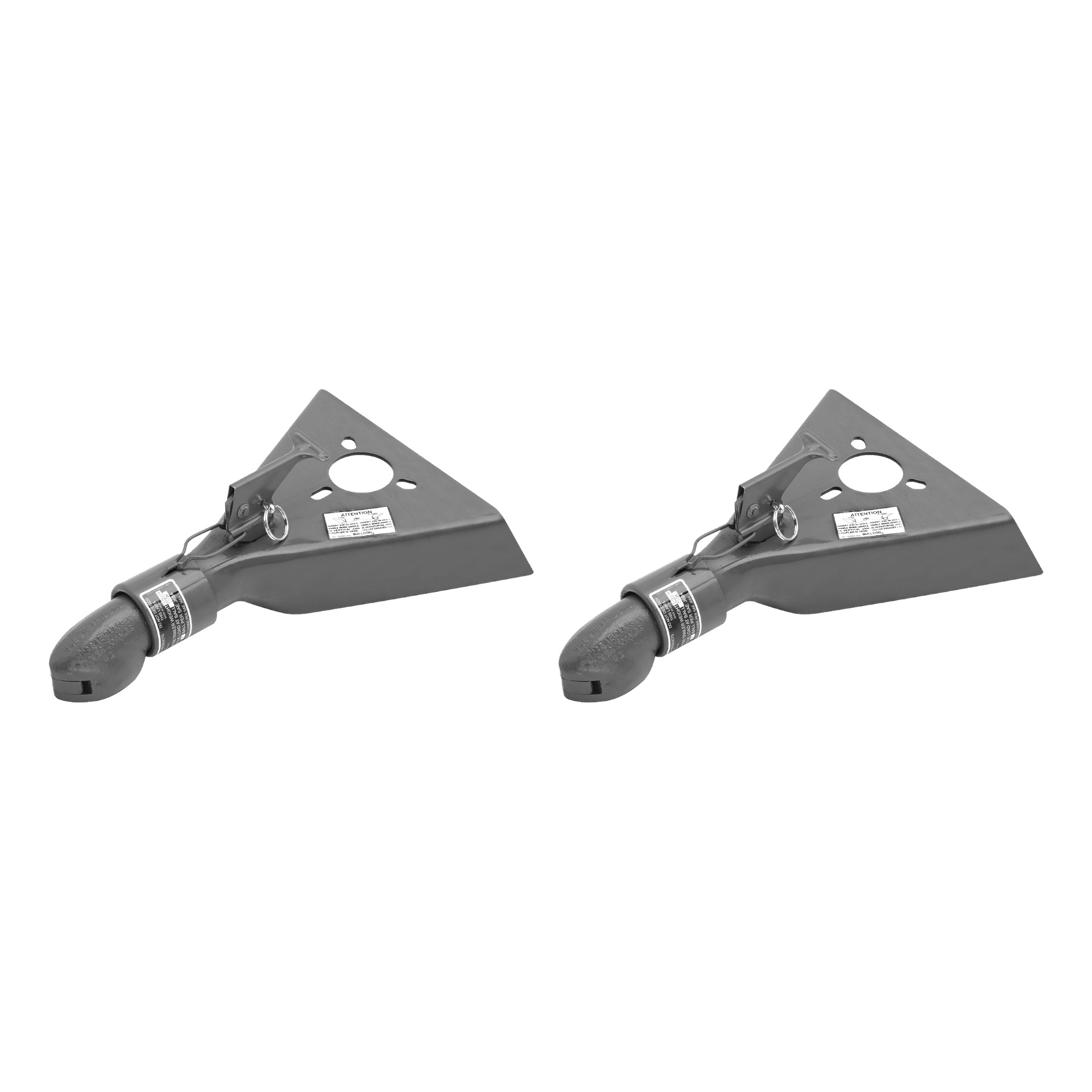 BULLDOG (2-Pack) Collar-Lok A-Frame Coupler, 2 Inch Diameter, High Profile Latch, 5,000 lbs. Capacity, Gray thumbnail 0
