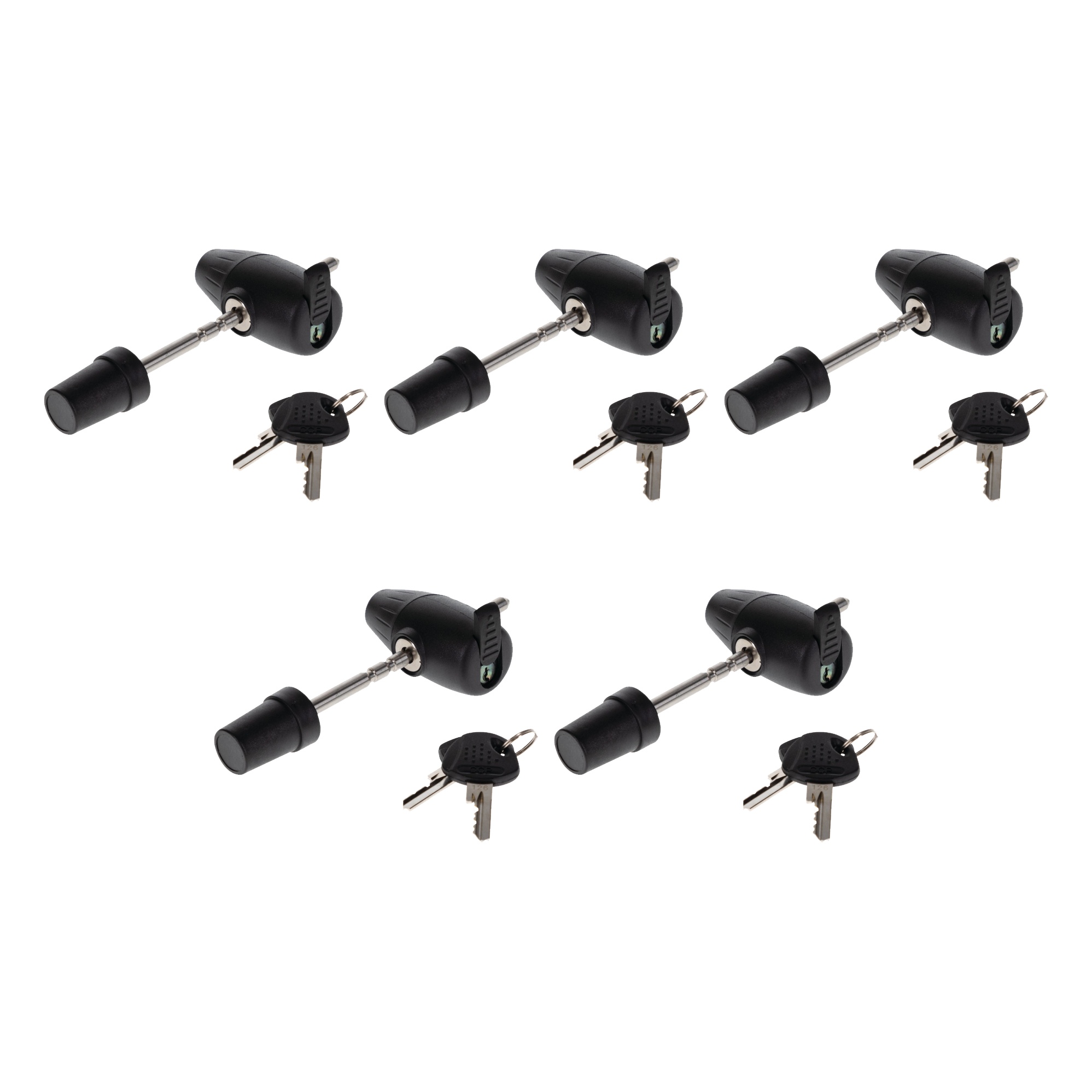 Reese Towpower (5-Pack) Trailer Coupler Lock, Adjustable, 360 Degree Head, 3/16-in Pin Diameter thumbnail 0