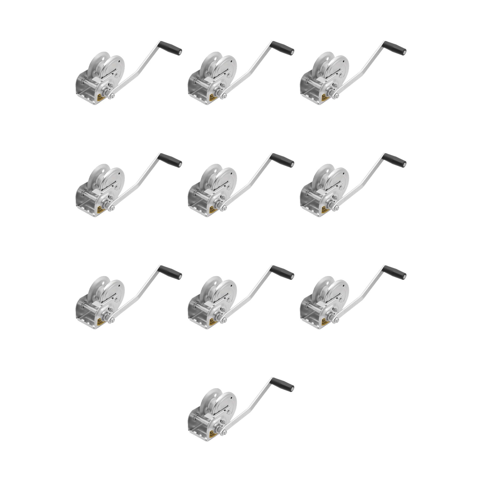 Fulton (10-Pack) Brake Winch, 1,000 lbs. Capacity, No Strap, Covered Gears, Silver thumbnail 0