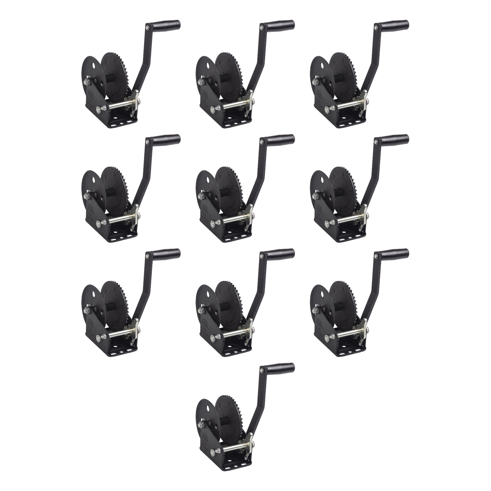 Fulton (10-Pack) Trailer Winch, Single-Speed, 1,800 lbs. Capacity, No Strap, Black thumbnail 0