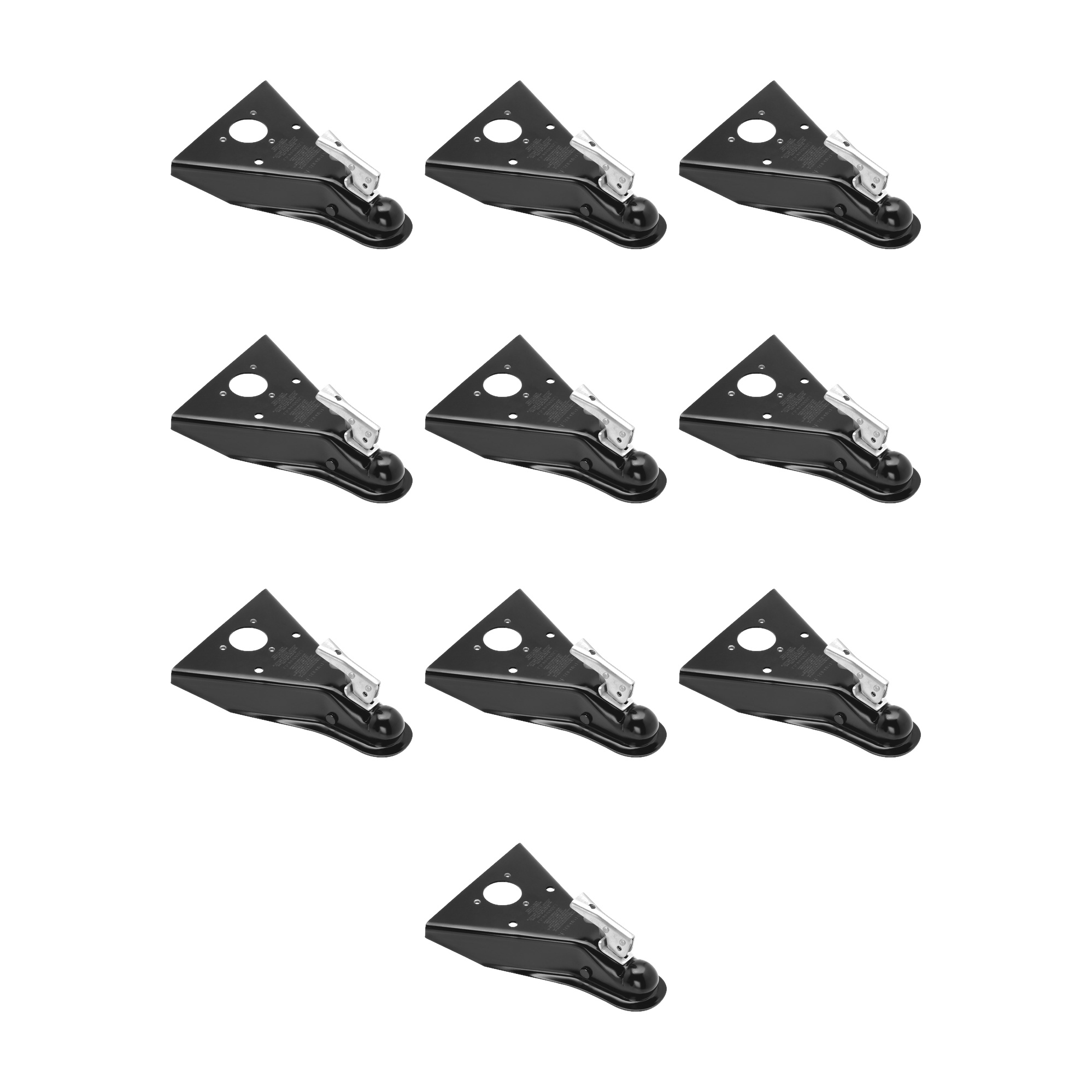 Fulton (10-Pack) A-Frame Coupler, 2 Inch Diameter, Round Jack Hole, Weld-On, 5,000 lbs. Capacity, Black thumbnail 0