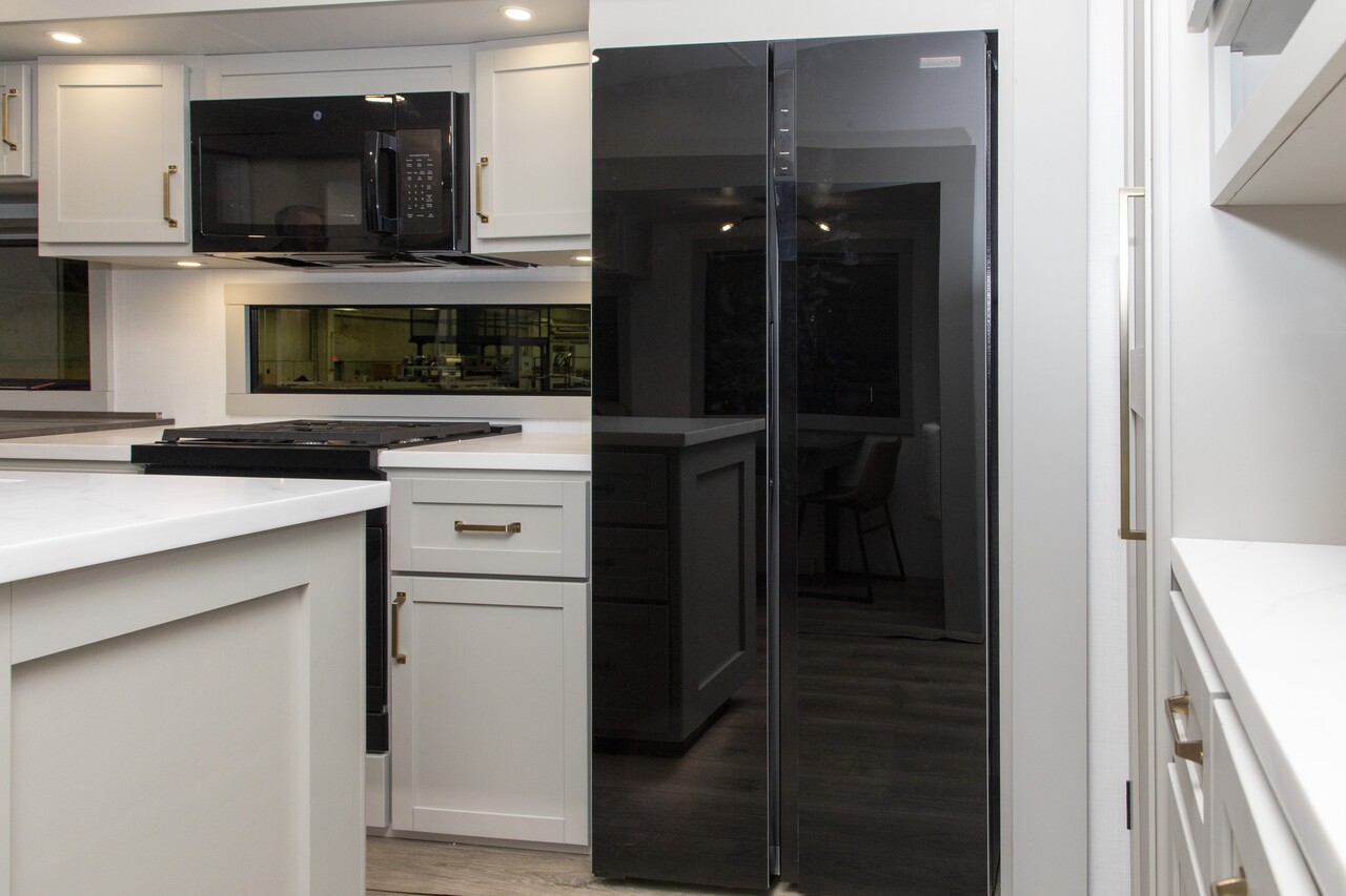 Furrion Arctic 16 cu. ft. 12V Side-by-Side Residential-Style Refrigerator - Black Glass #FCR16DCASA-BG thumbnail 1