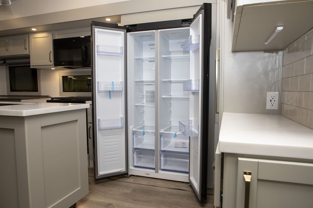 Furrion Arctic 16 cu. ft. 12V Side-by-Side Residential-Style Refrigerator - Black Glass #FCR16DCASA-BG thumbnail 2