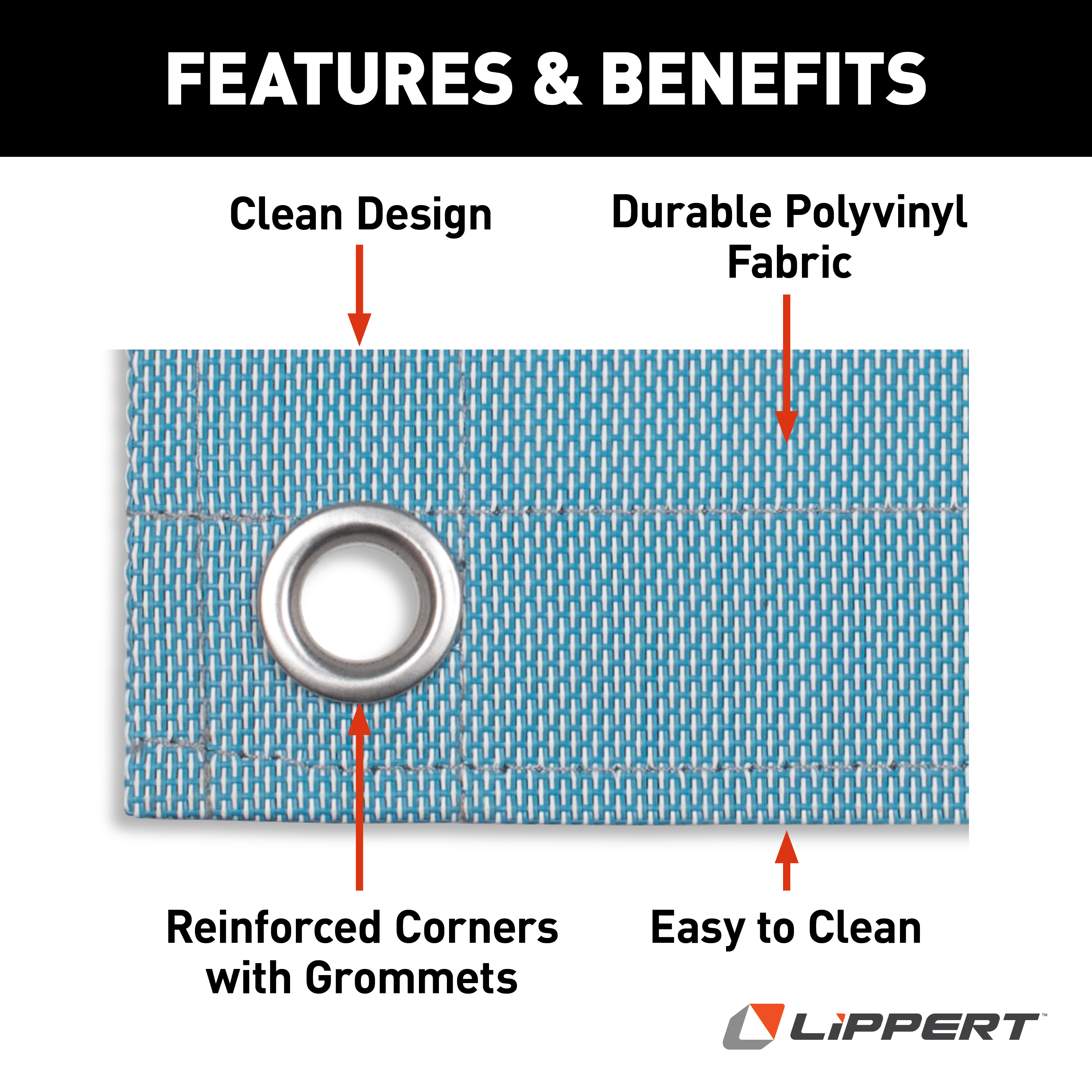 Lippert Outdoor Patio Rug - Blue, 6' x 9' thumbnail 1