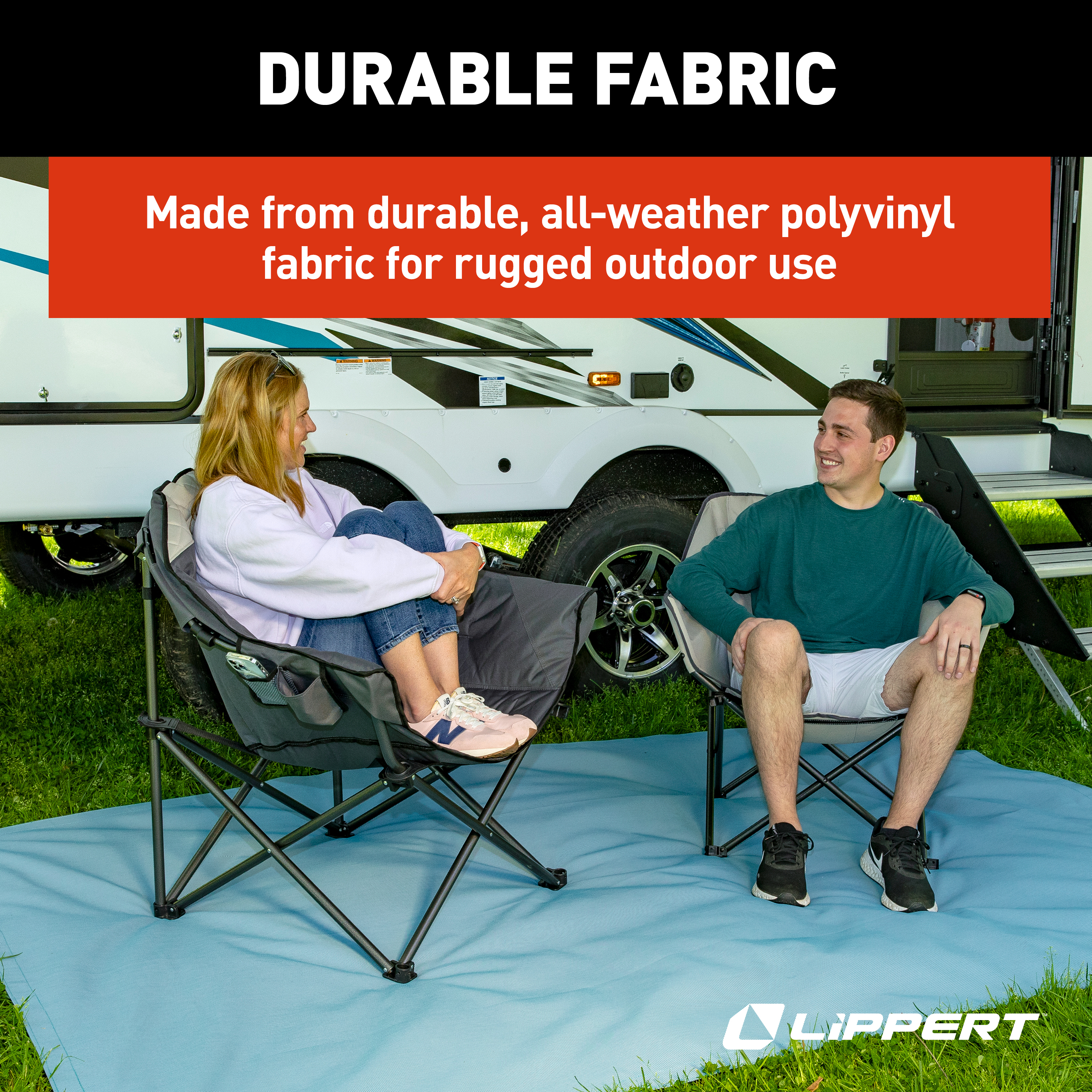 Lippert Outdoor Patio Rug - Blue, 8' x 12' thumbnail 3