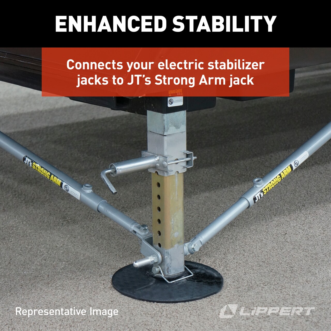 LIPPERT JT's Strong Arm Electric RV Stabilizer Jack Pad Adapter Kit #314597 thumbnail 3