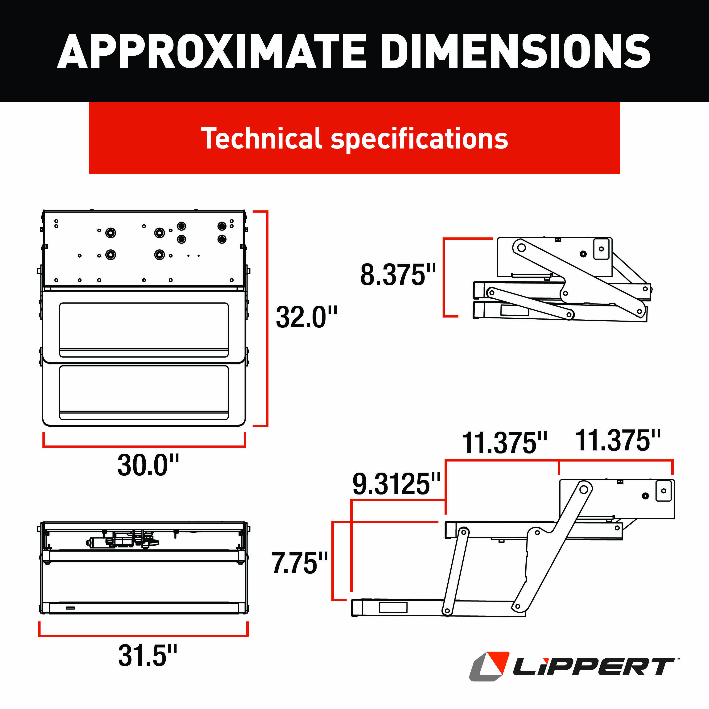 LIPPERT Kwikee 25 Series Electric Step Assembly Frame #908025000 thumbnail 1
