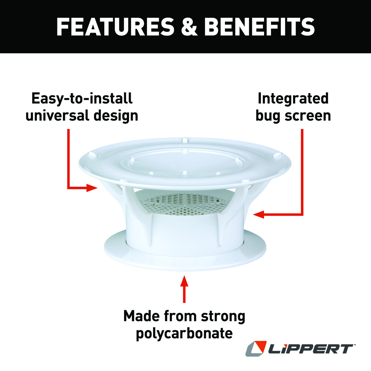 Lippert 360 Siphon RV Roof Vent Cap - White thumbnail 4
