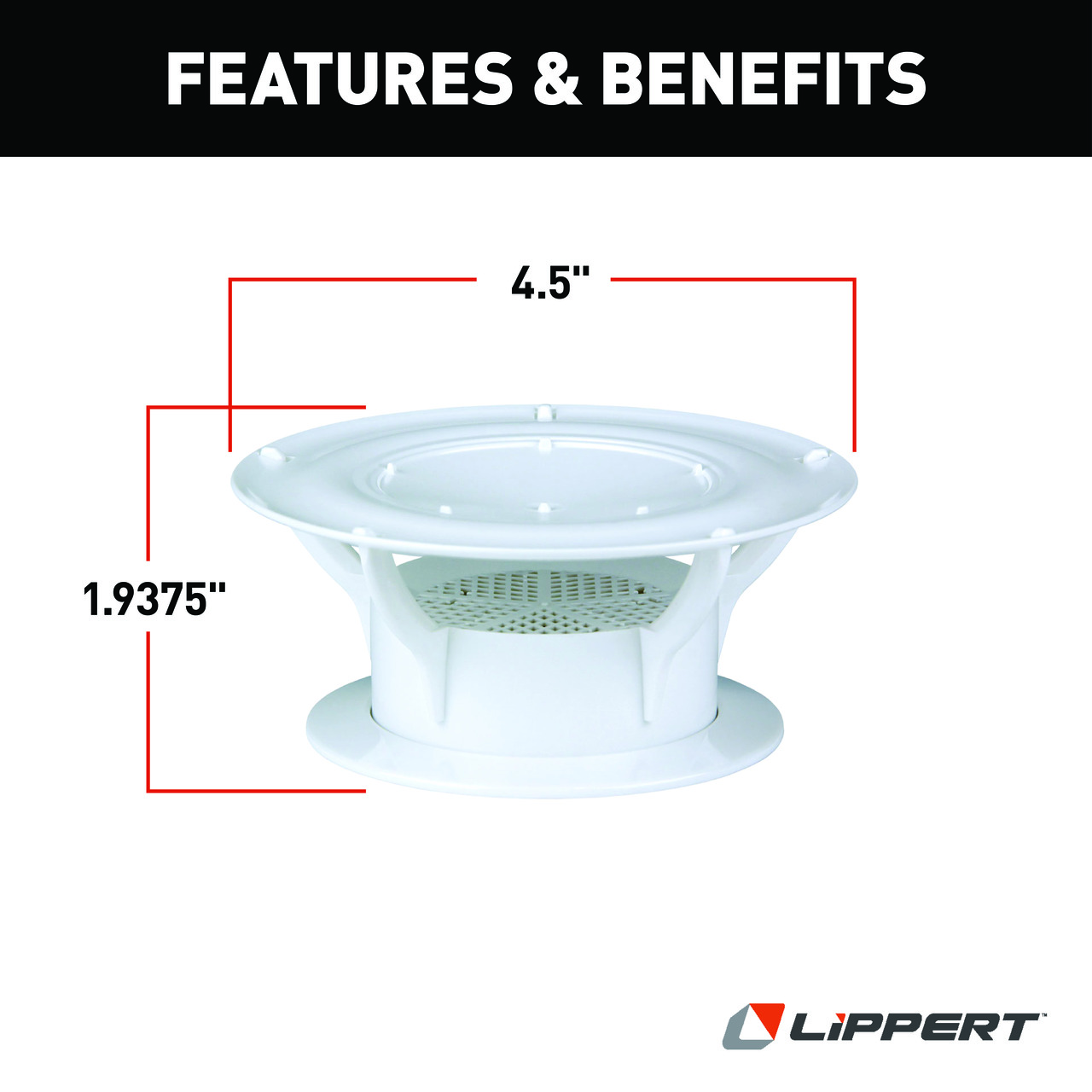 Lippert 360 Siphon RV Roof Vent Cap - White thumbnail 5