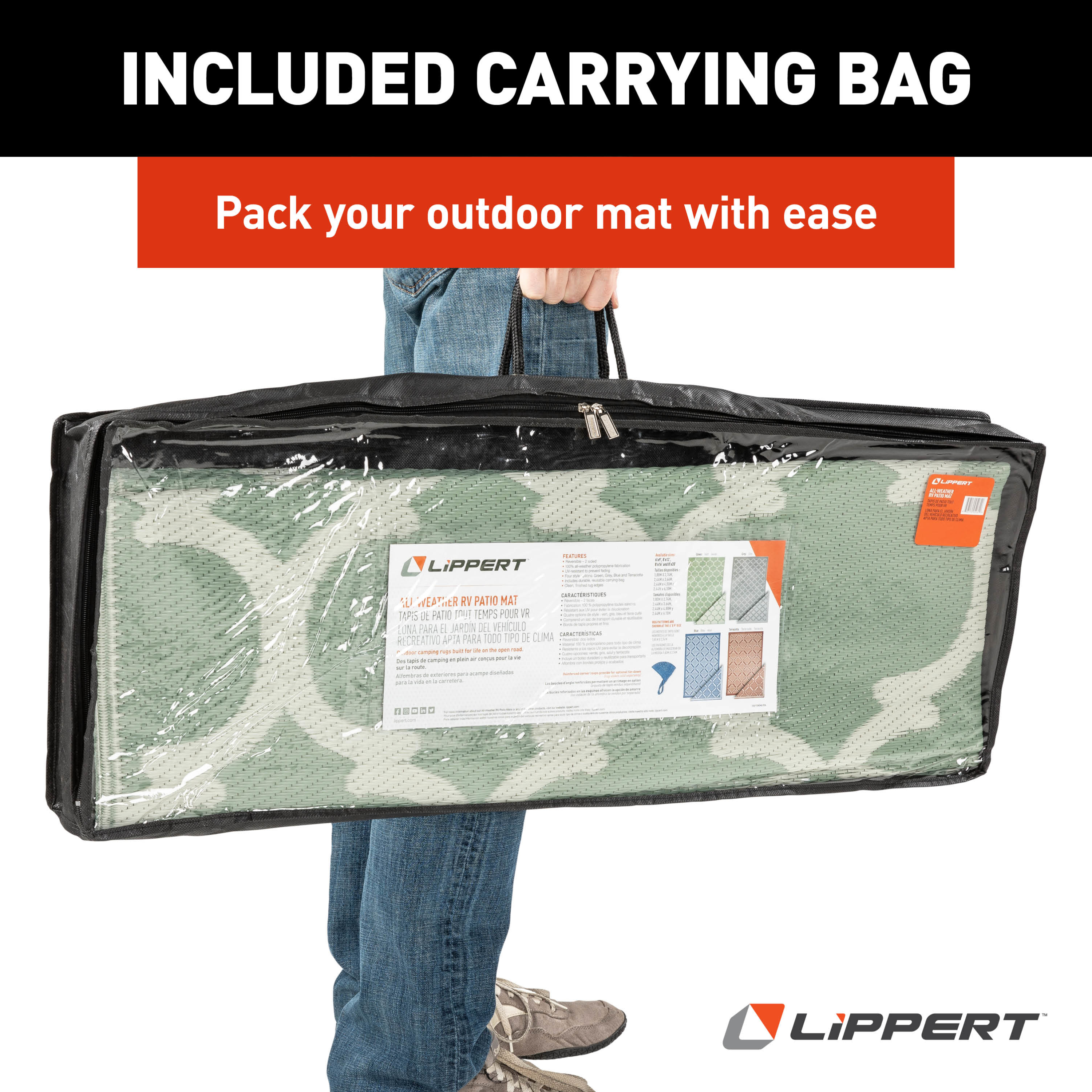 Lippert All Weather Patio Mat - 6' x 9' (Gray) thumbnail 6