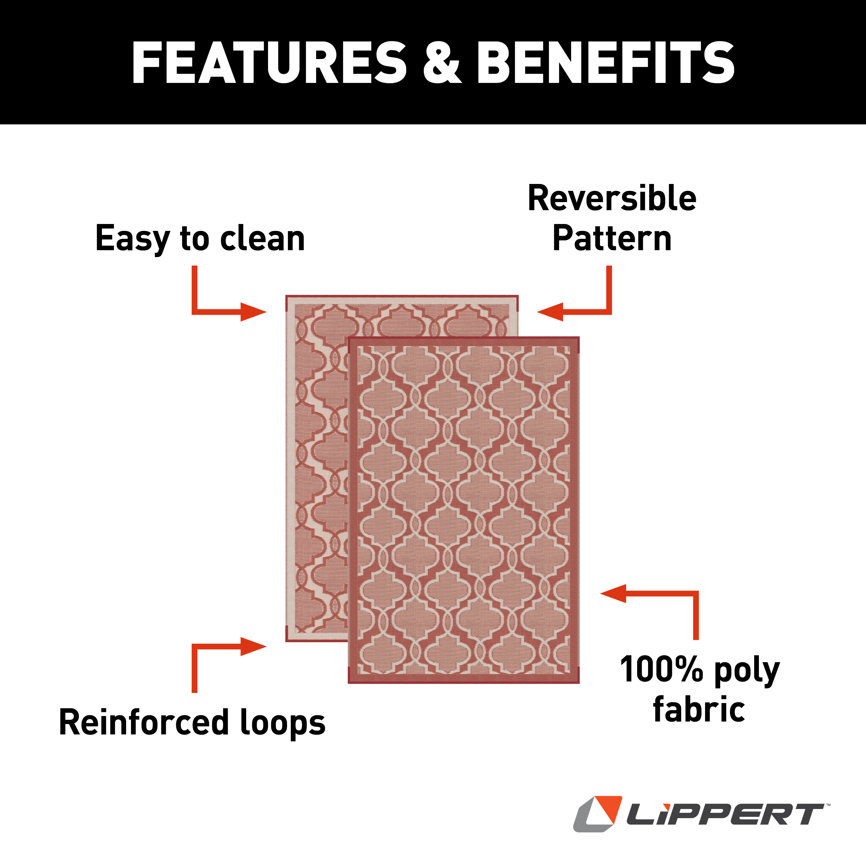 Lippert All Weather Patio Mat - 6' x 9' (Terracotta) thumbnail 2