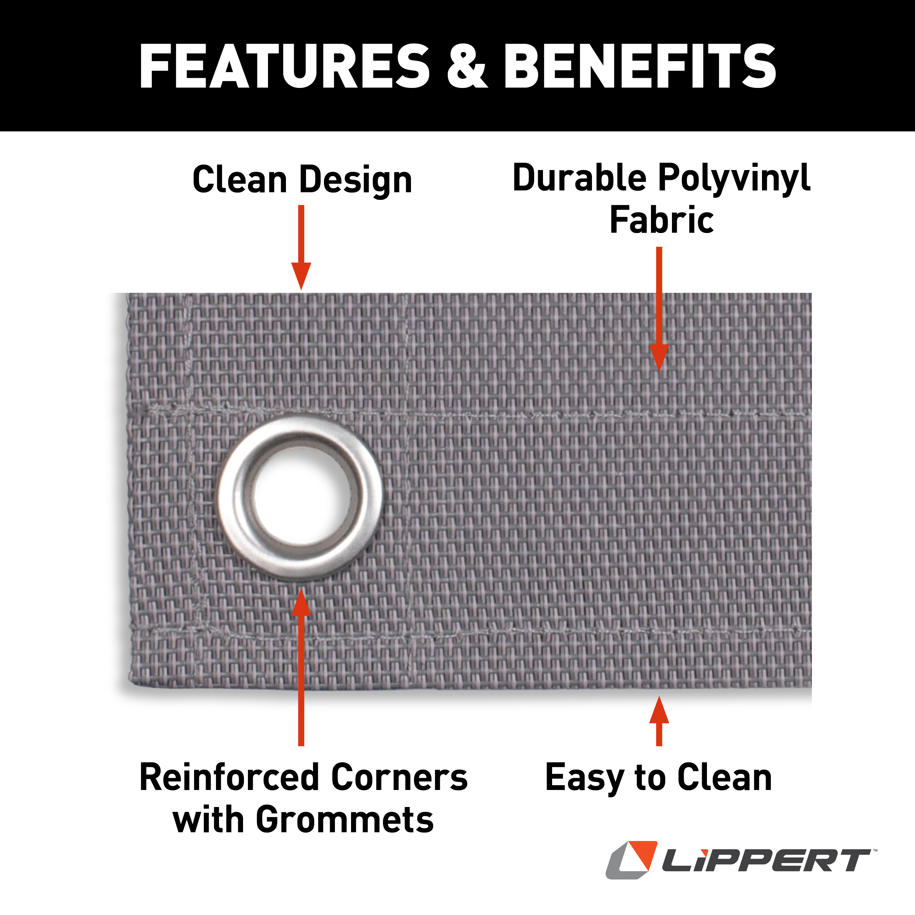Lippert Outdoor Patio Rug - Gray, 8' x 16' thumbnail 1