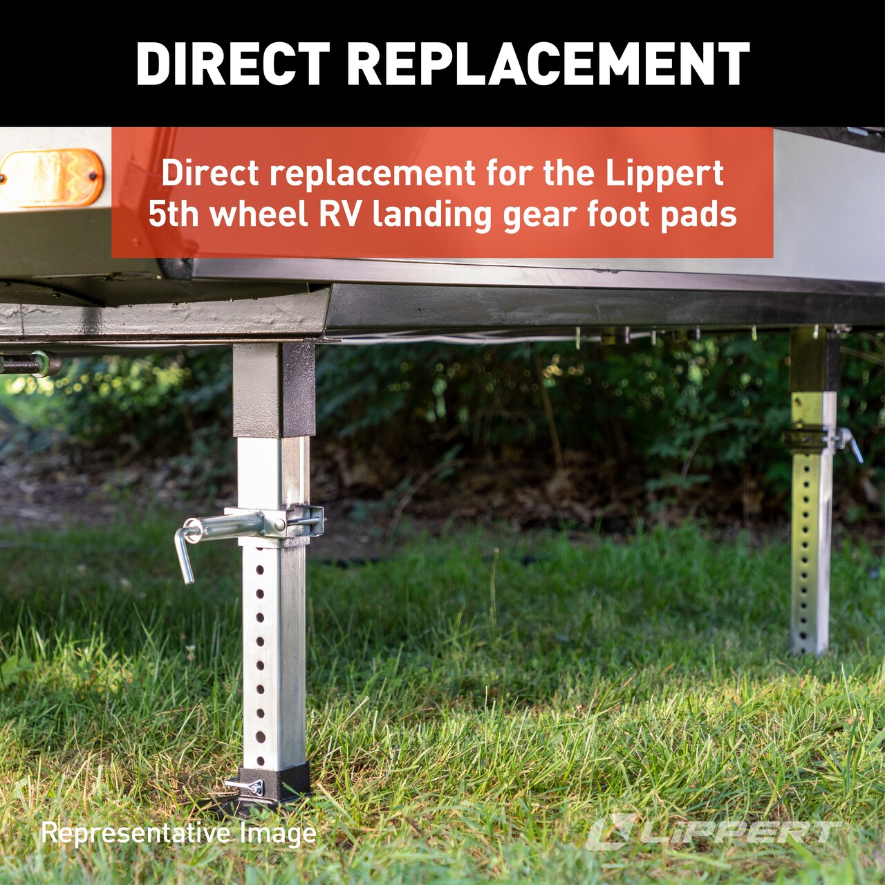 Lippert Replacement 5th Wheel Landing Gear Foot Pads - 9" Round, 2-Pack #210475 thumbnail 3