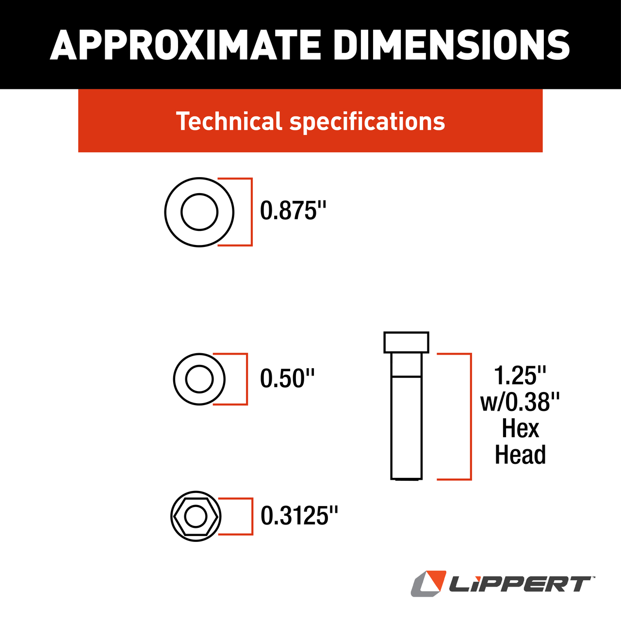 Lippert Coach Step Motorized RV Step Wet Bolt Replacement Kit #216567 thumbnail 1