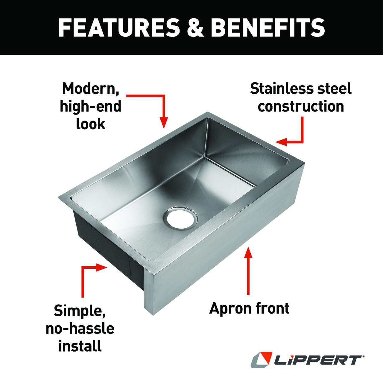 Single Farmers Sink; 27" x 16" x 7" (Stainless Steel) thumbnail 2