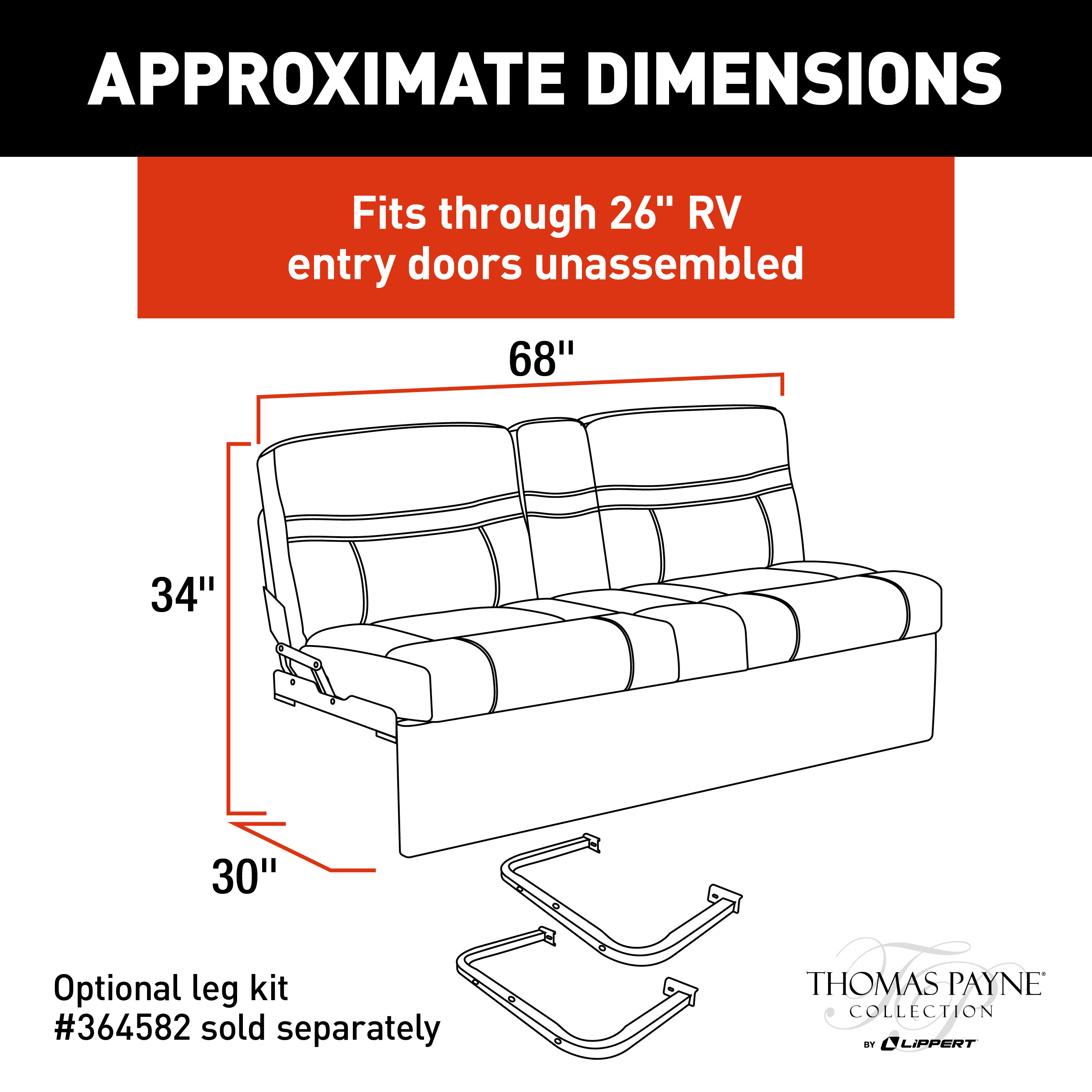 Thomas Payne RV Jackknife Sofa - 68" Grummond #2020129838 thumbnail 1