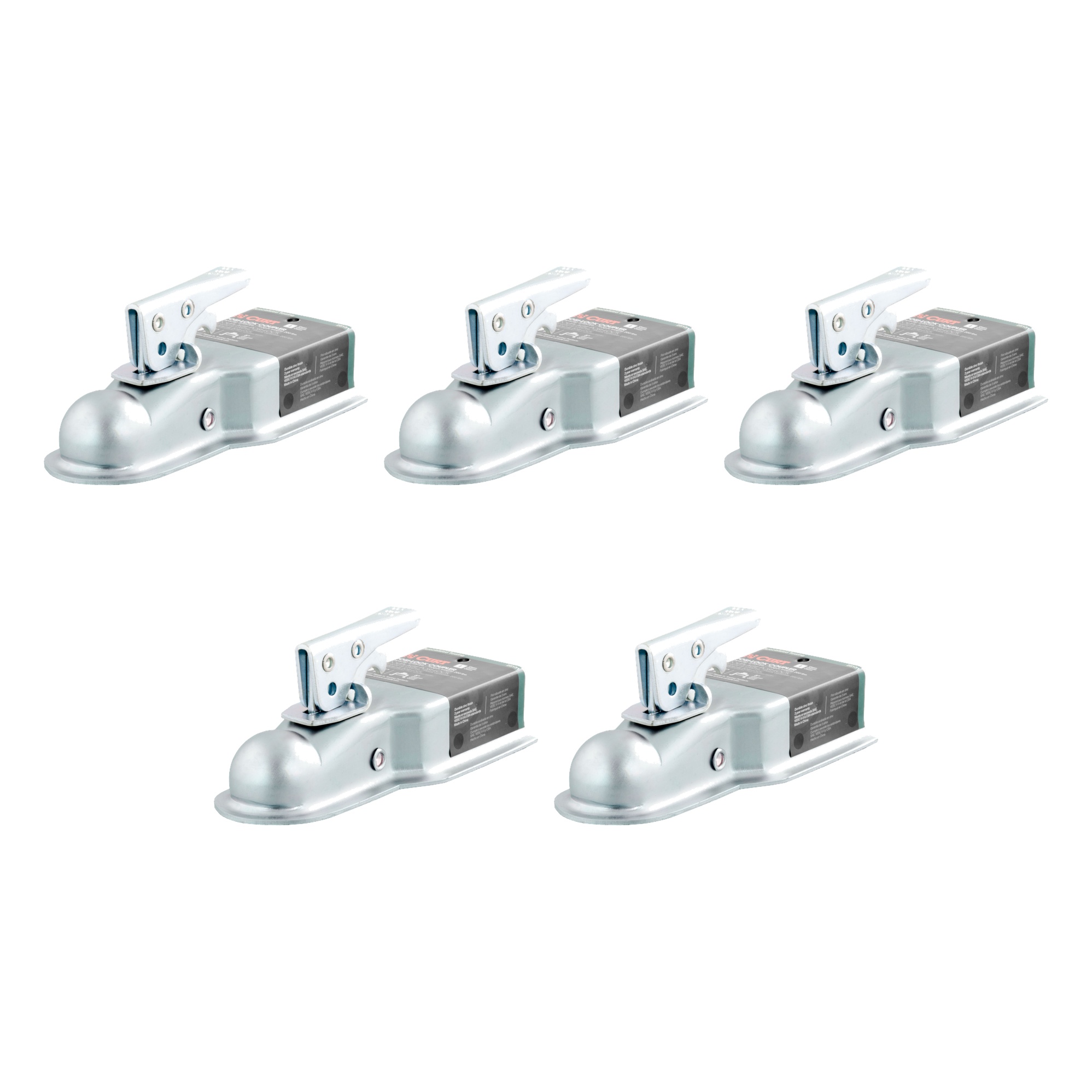 CURT (5-Pack) 1-7/8" Straight-Tongue Coupler with Posi-Lock (3" Channel, 2,000 lbs, Zinc) thumbnail 0