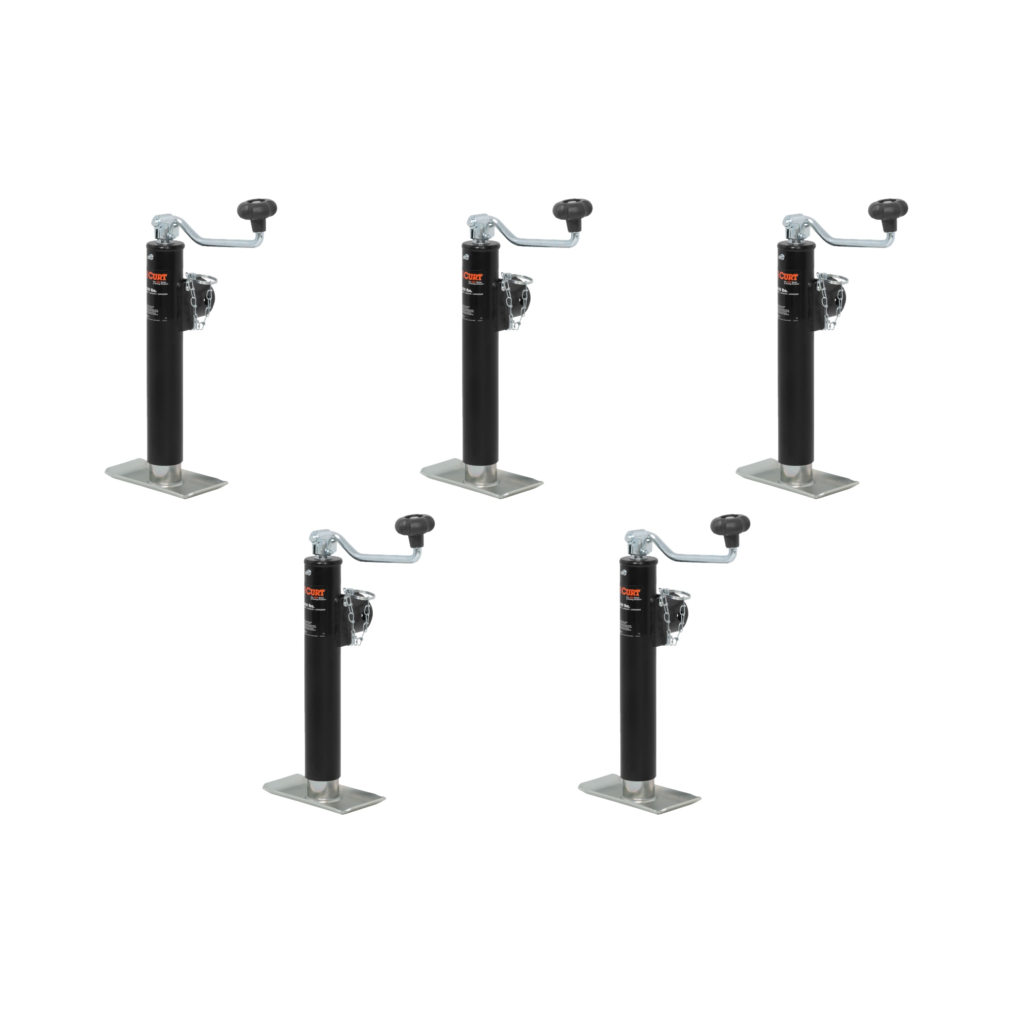 CURT (5-Pack) Pipe-Mount Swivel Jack with Top Handle (2,000 lbs, 10" Travel) thumbnail 0