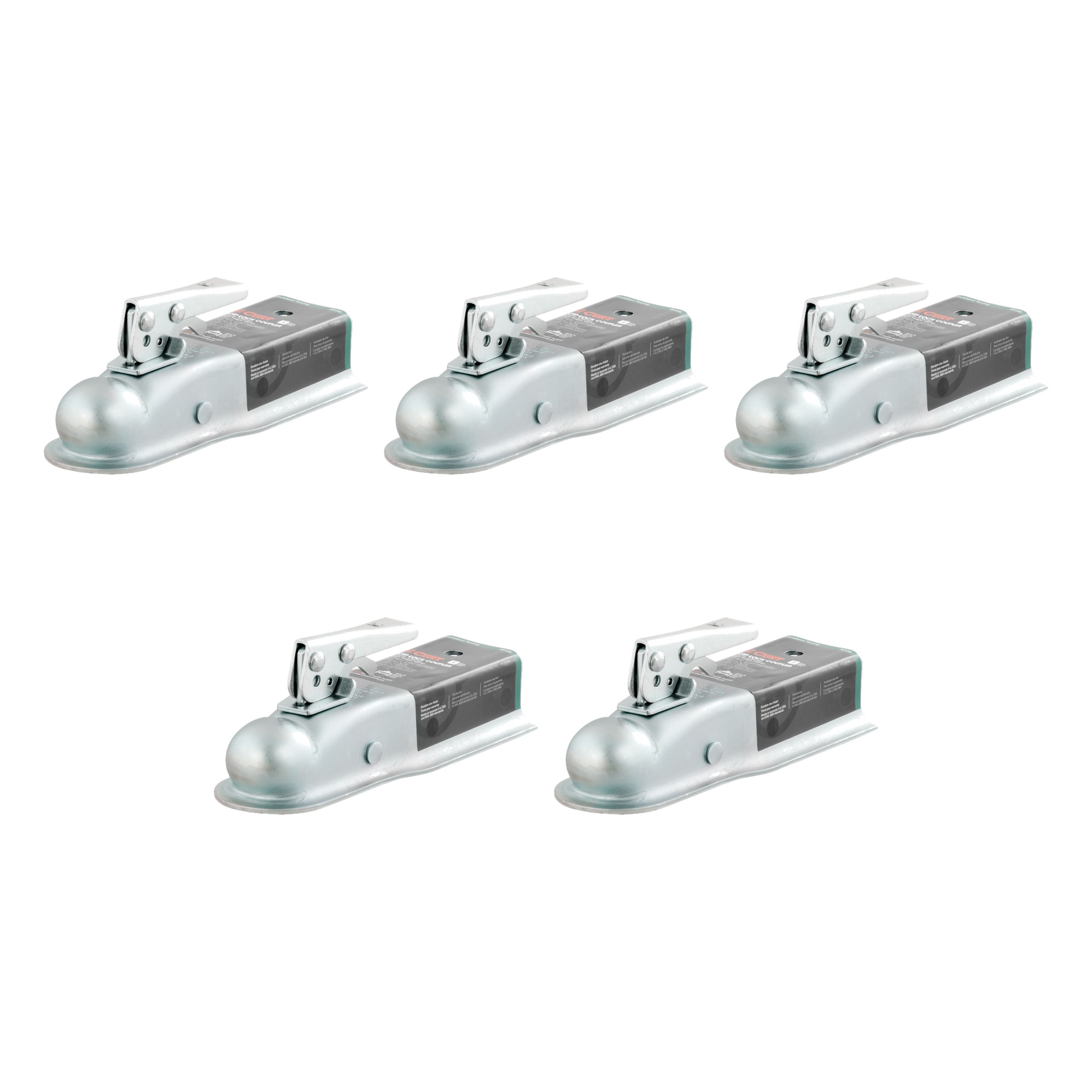 CURT (5-Pack) 2" Straight-Tongue Coupler with Posi-Lock (2-1/2" Channel, 3,500 lbs, Zinc) thumbnail 0
