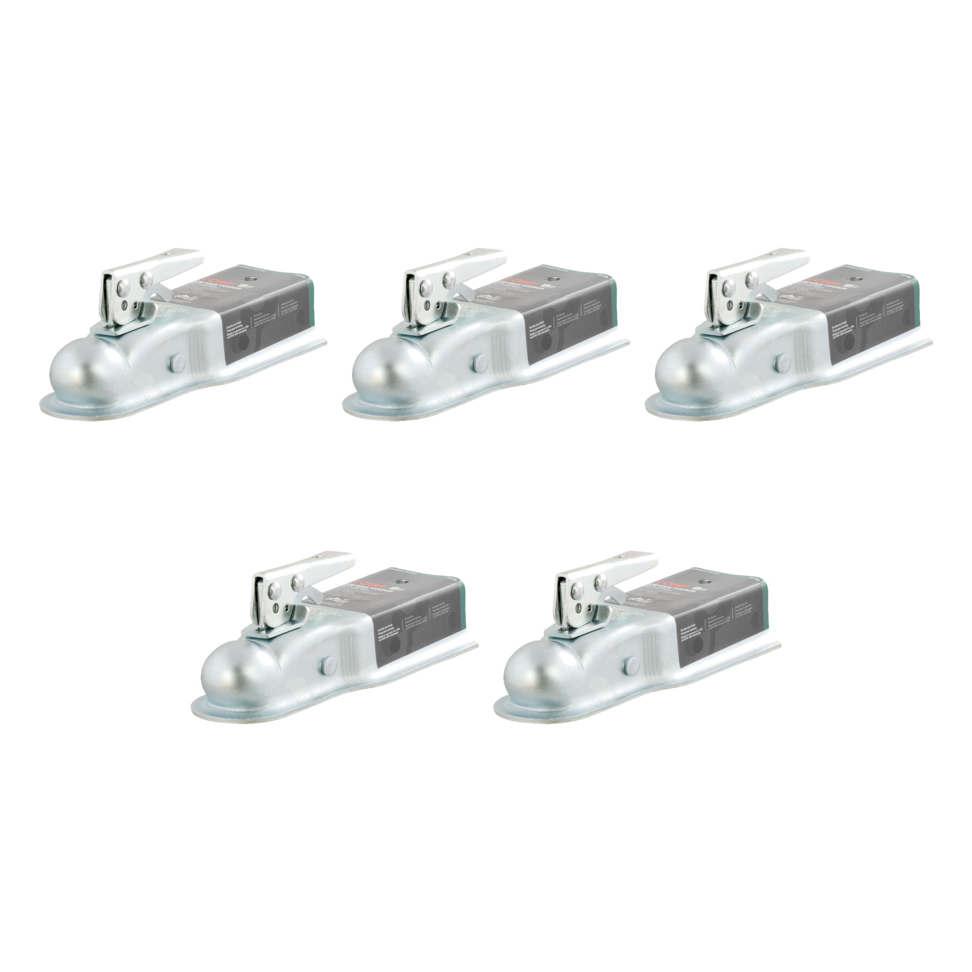 CURT (5-Pack) 2" Straight-Tongue Coupler with Posi-Lock (3" Channel, 3,500 lbs, Zinc) thumbnail 0