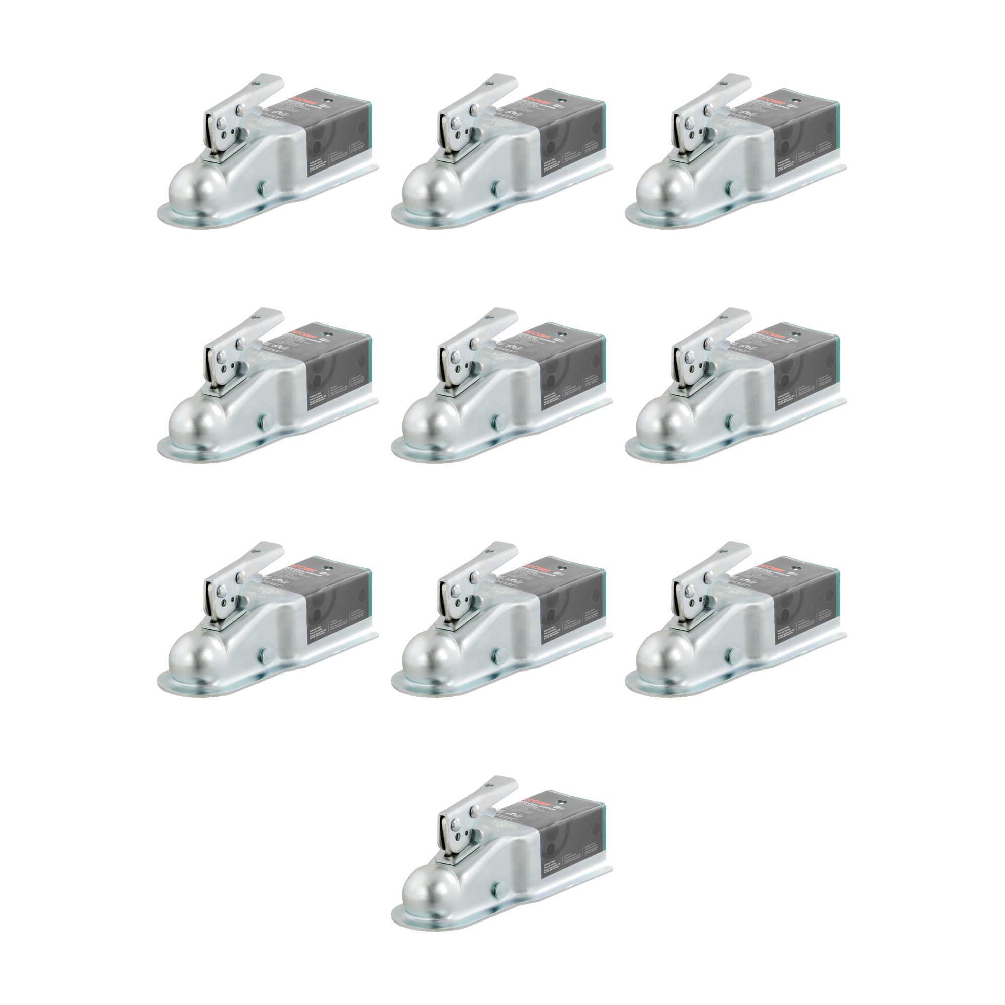 CURT (10-Pack) 2" Straight-Tongue Coupler with Posi-Lock (3" Channel, 5,000 lbs, Zinc) thumbnail 0