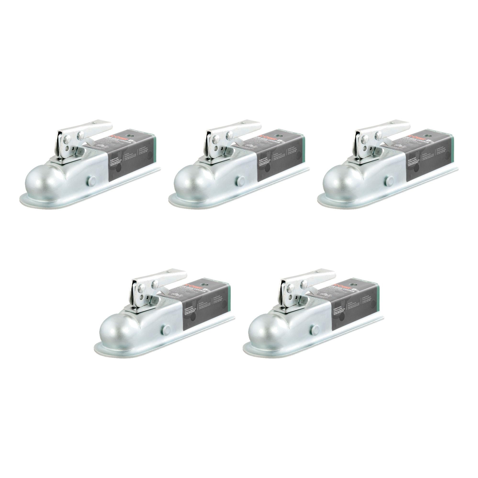 CURT (5-Pack) 2" Straight-Tongue Coupler with Posi-Lock (2" Channel, 3,500 lbs, Zinc) thumbnail 0