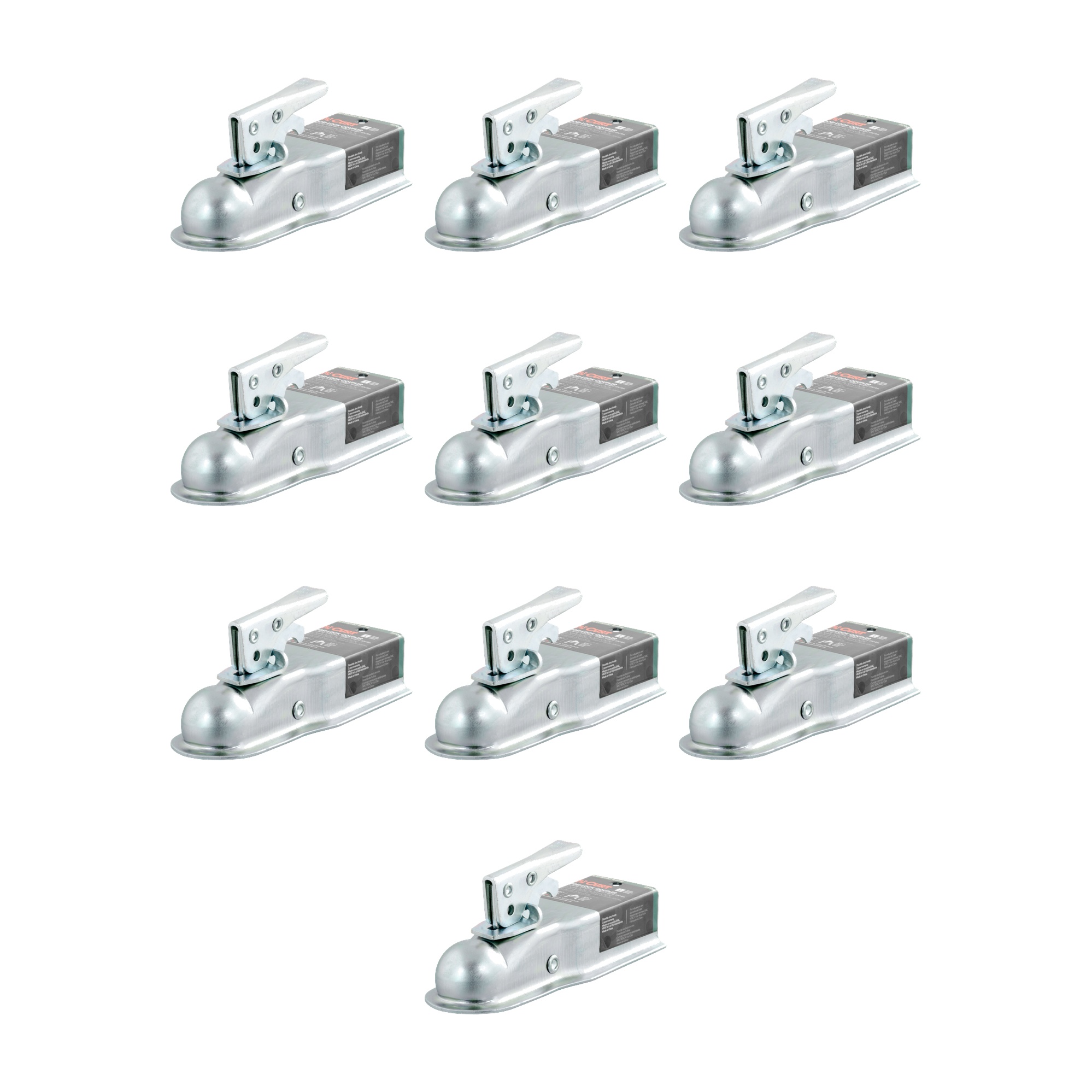CURT (10-Pack) 1-7/8" Straight-Tongue Coupler with Posi-Lock (2-1/2" Channel, 2,000 lbs, Zinc) thumbnail 0