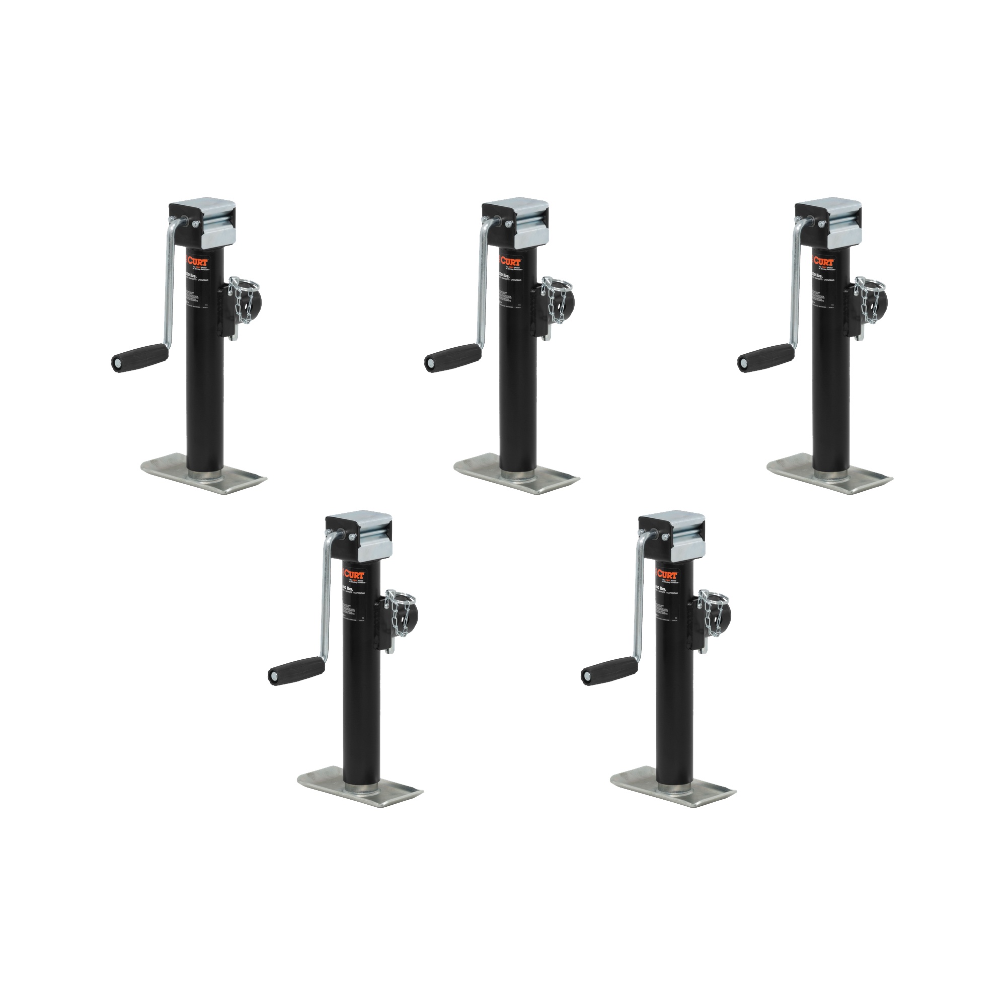 CURT (5-Pack) Pipe-Mount Swivel Jack with Side Handle (5,000 lbs, 10" Travel) thumbnail 0