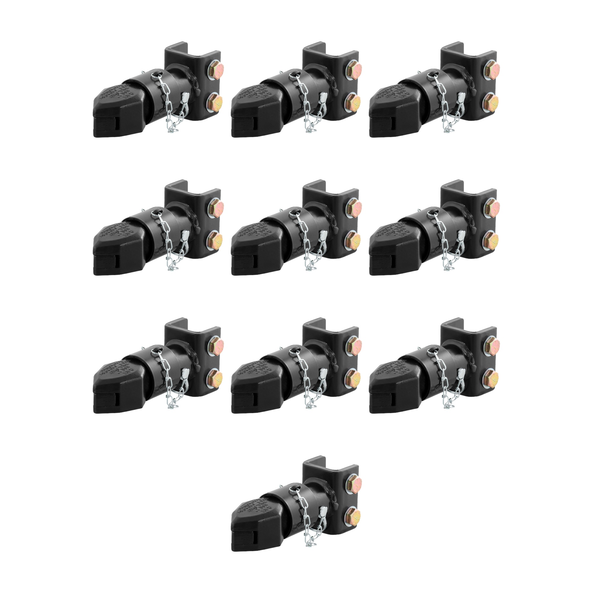 CURT (10-Pack) 2" Channel-Mount Coupler with Sleeve-Lock (7,000 lbs, Black) thumbnail 0