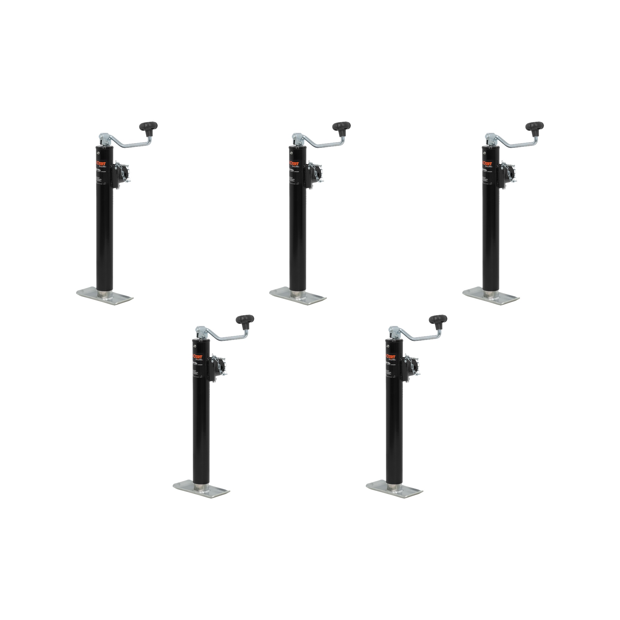 CURT (5-Pack) Pipe-Mount Swivel Jack with Top Handle (5,000 lbs, 15" Travel) thumbnail 0