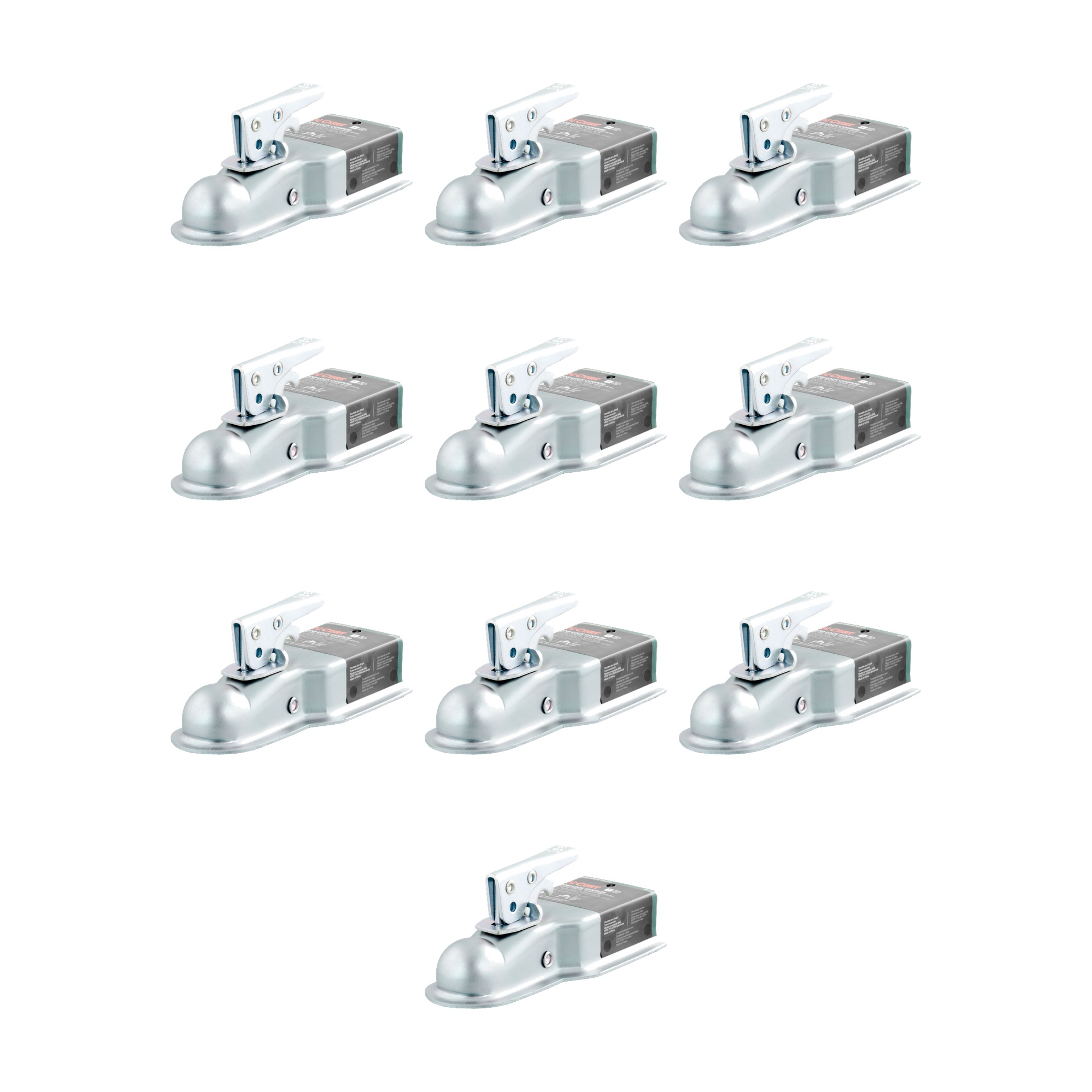 CURT (10-Pack) 1-7/8" Straight-Tongue Coupler with Posi-Lock (3" Channel, 2,000 lbs, Zinc) thumbnail 0