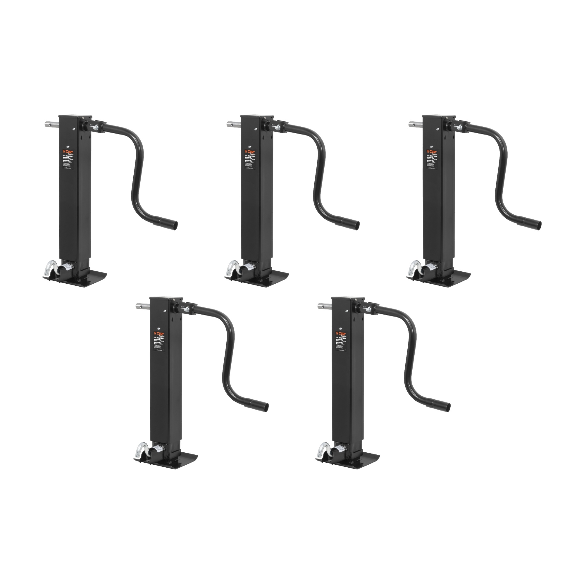 CURT (5-Pack) Direct-Weld Square Jack with Side Handle (12,000 lbs, 12-1/2" Travel) thumbnail 0