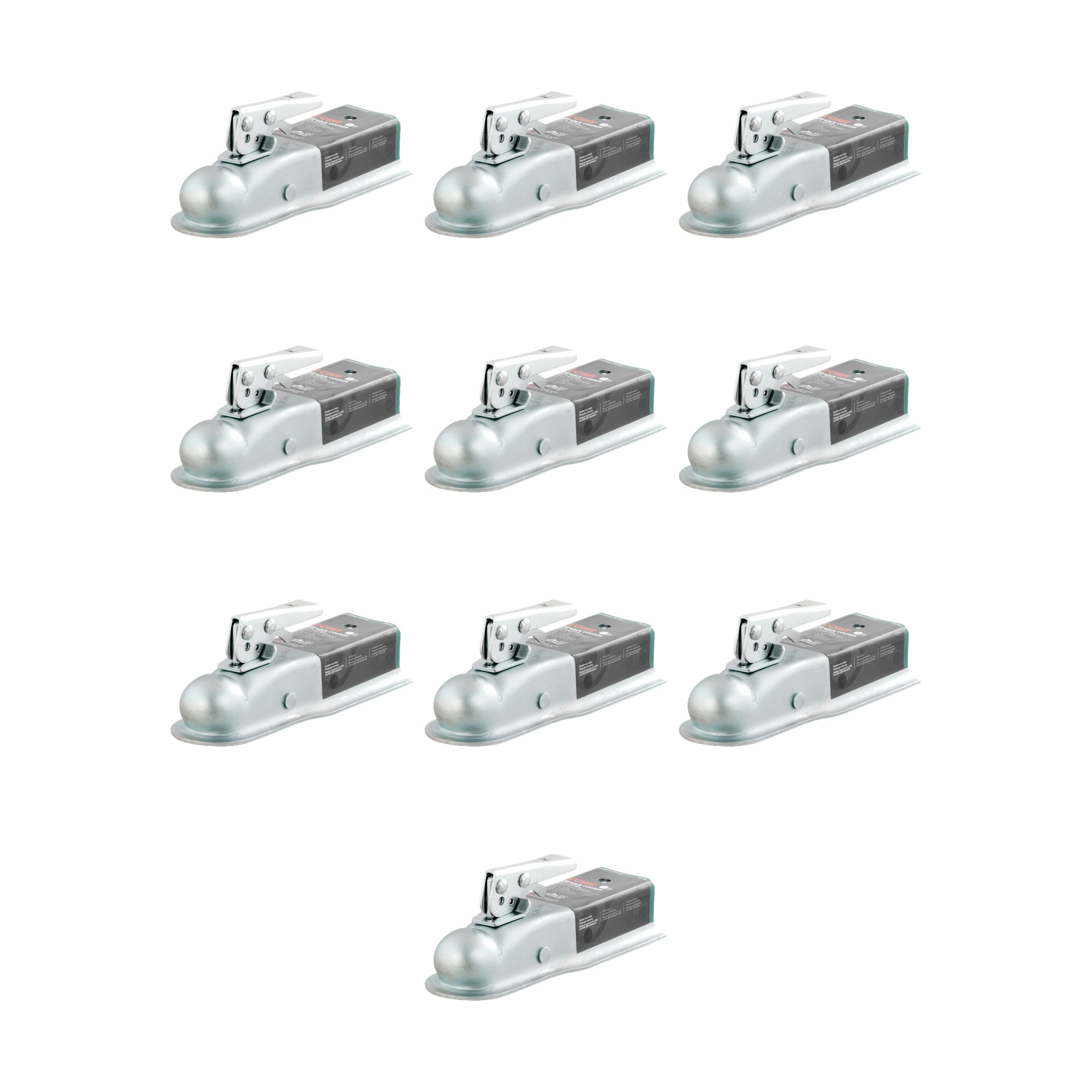 CURT (10-Pack) 2" Straight-Tongue Coupler with Posi-Lock (2-1/2" Channel, 3,500 lbs, Zinc) thumbnail 0