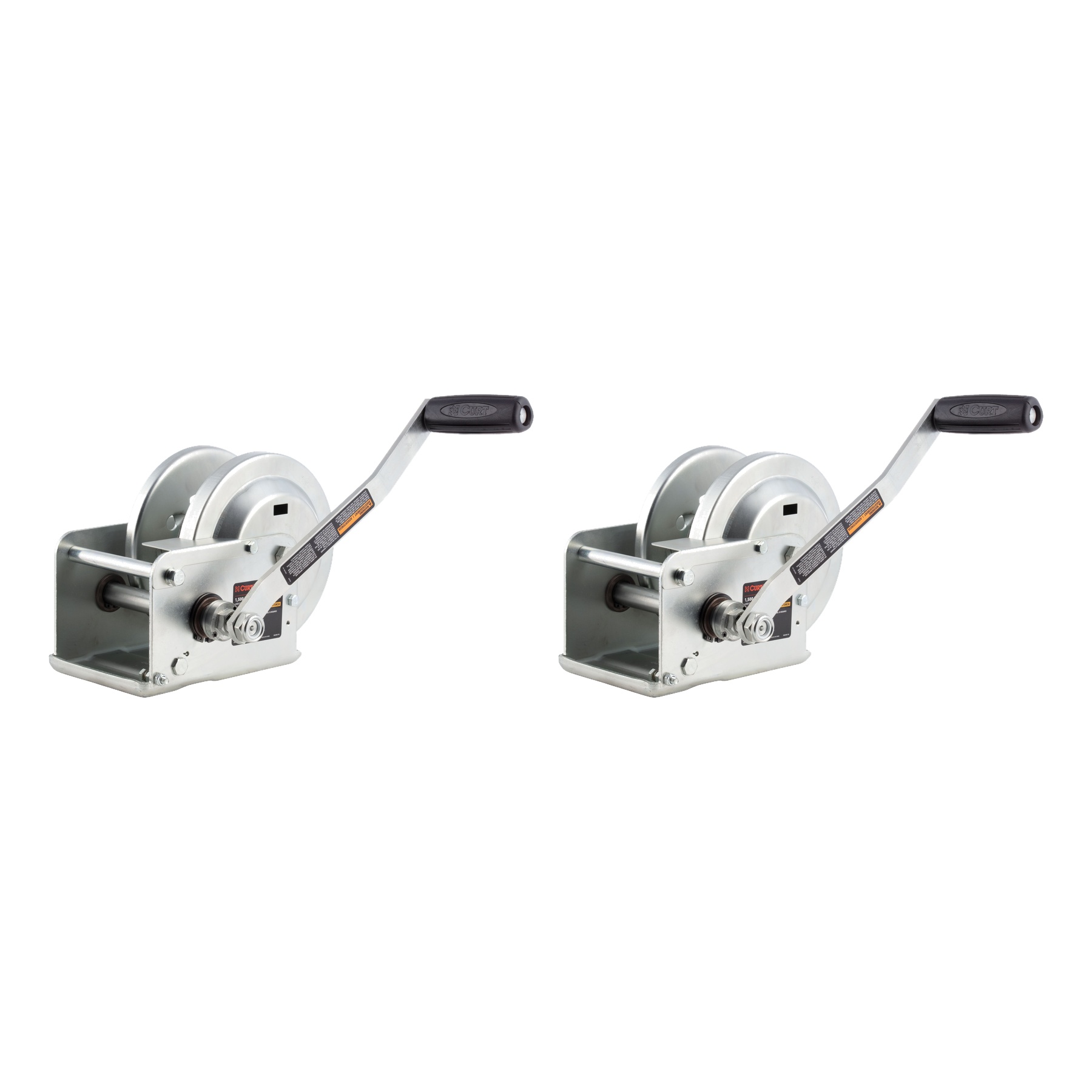 CURT (2-Pack) Hand-Crank Brake Winch, 1,500 lbs, 5:1 Gear Ratio, 10.6" Handle thumbnail 0
