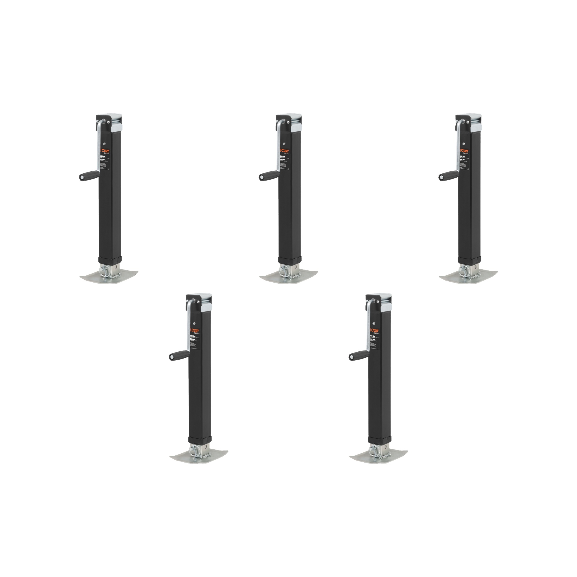 CURT (5-Pack) Direct-Weld Square Jack with Side Handle (8,000 lbs, 15" Travel) thumbnail 0