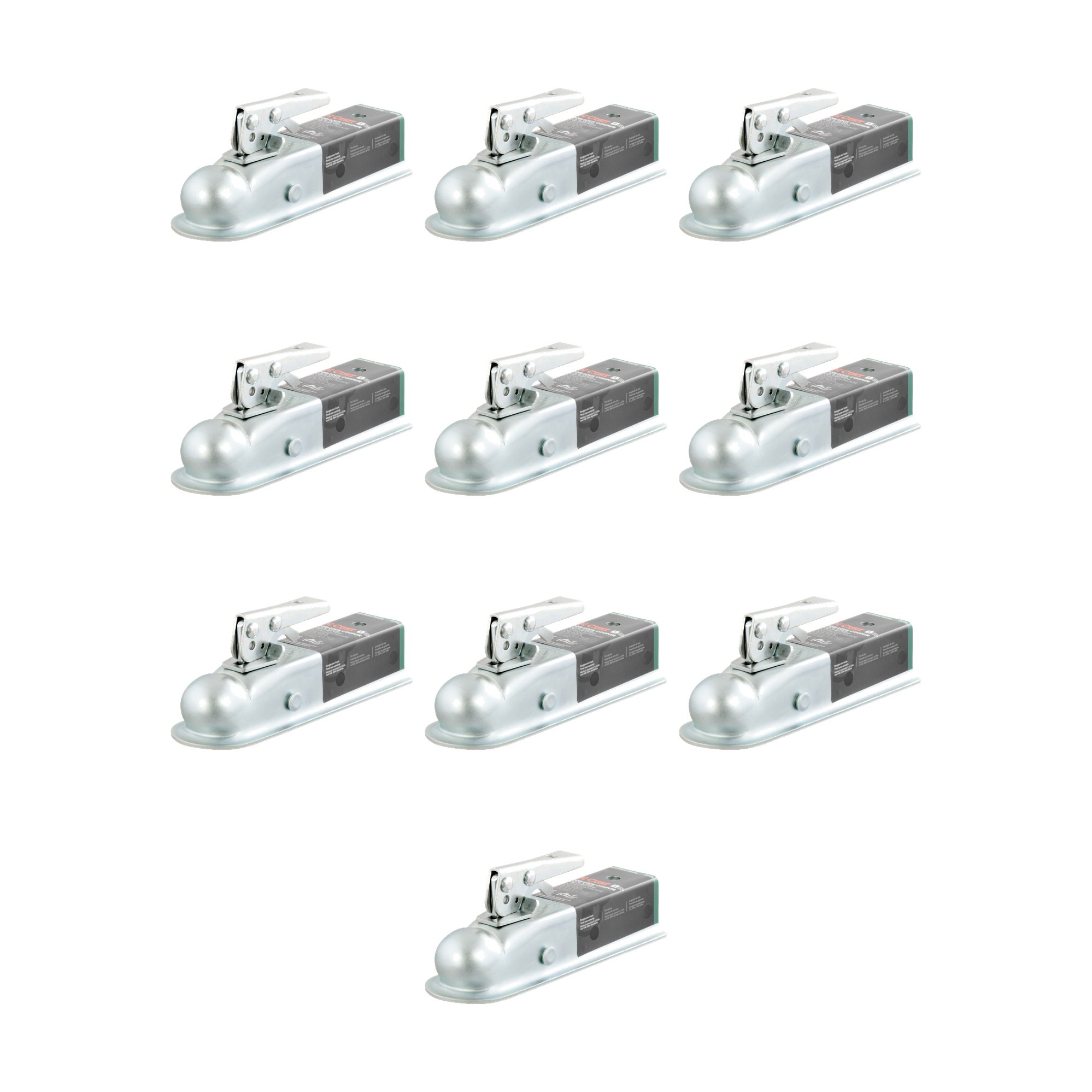 CURT (10-Pack) 2" Straight-Tongue Coupler with Posi-Lock (2" Channel, 3,500 lbs, Zinc) thumbnail 0