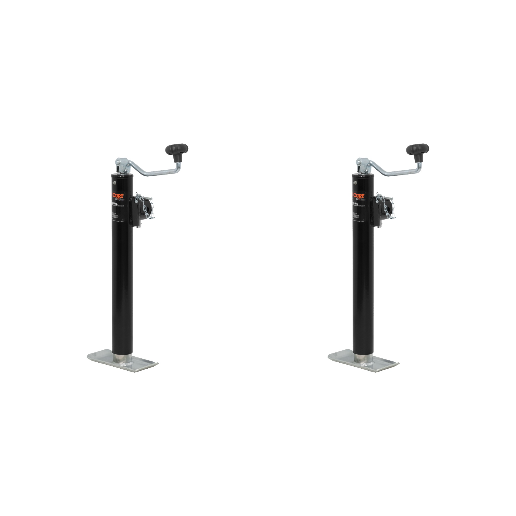 CURT (2-Pack) Pipe-Mount Swivel Jack with Top Handle (5,000 lbs, 15" Travel) thumbnail 0