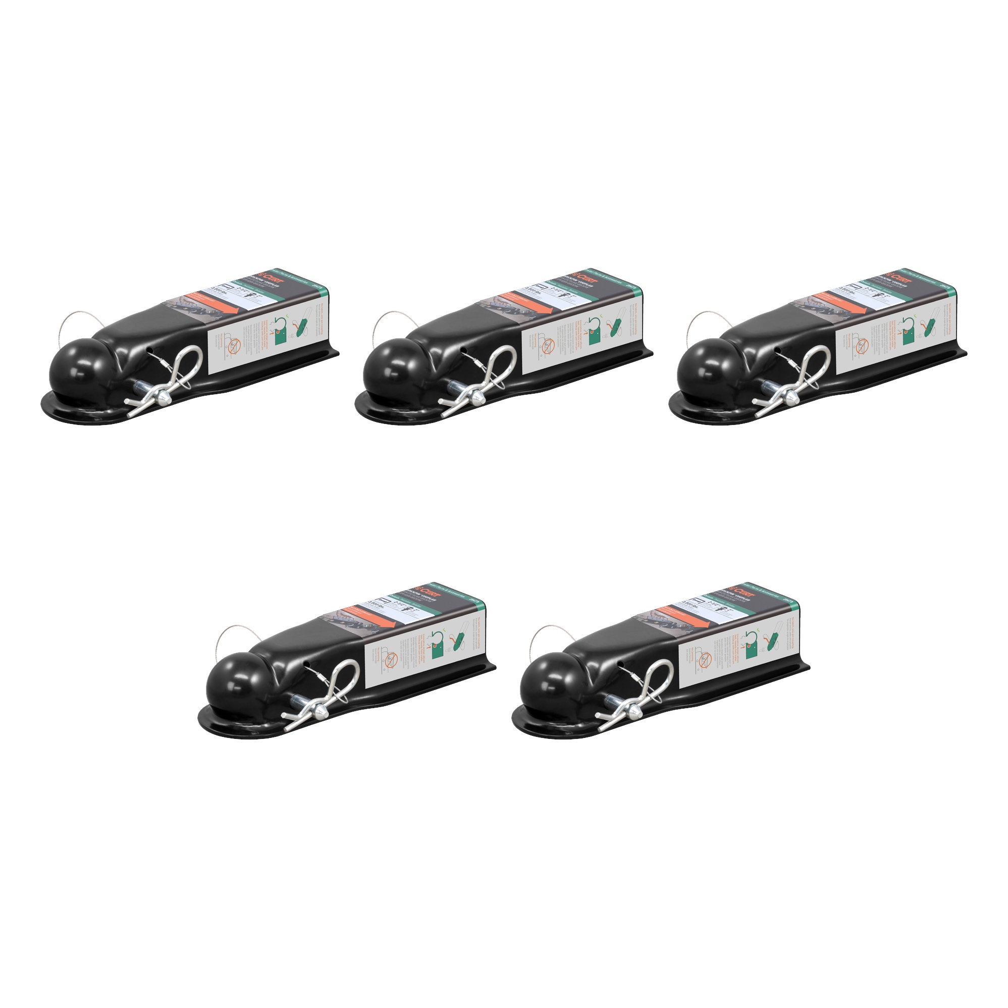 CURT (5-Pack) QuickPin No-Latch 2" Trailer Coupler (2-1/2" Channel, 3,500 lbs) thumbnail 0