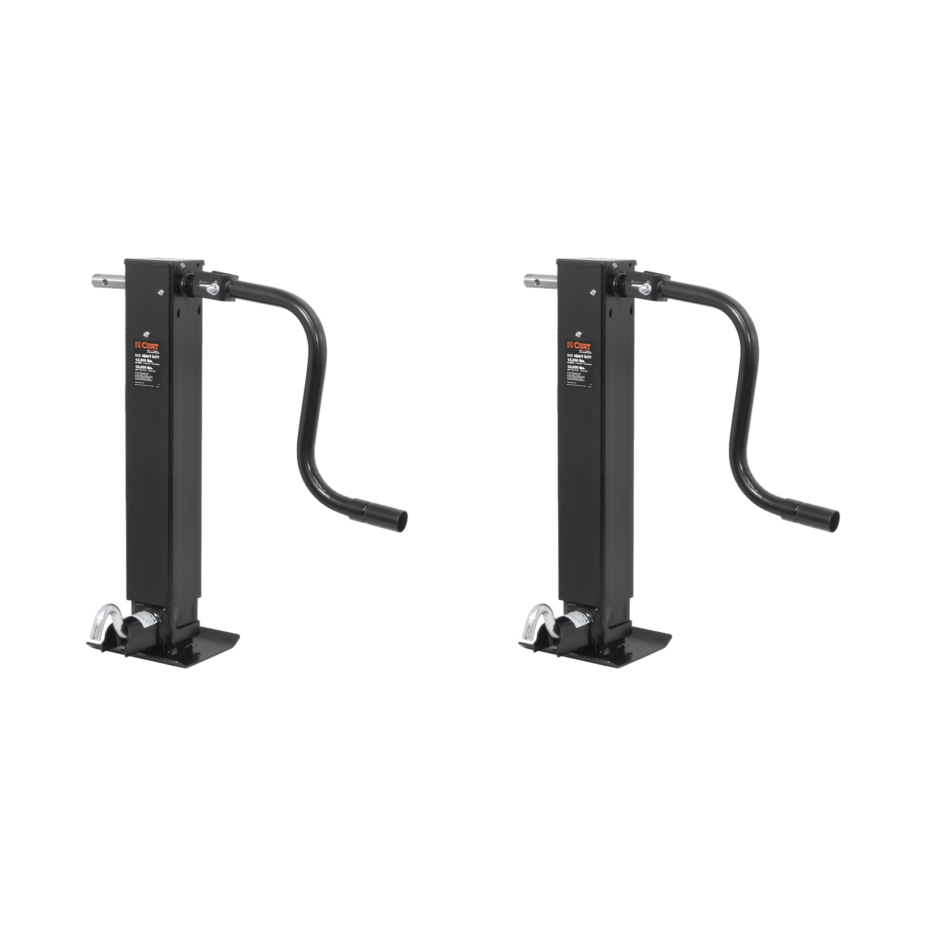 CURT (2-Pack) Direct-Weld Square Jack with Side Handle (12,000 lbs, 12-1/2" Travel) thumbnail 0