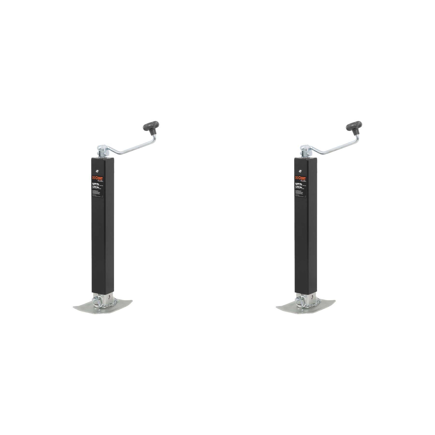 CURT (2-Pack) Direct-Weld Square Jack with Top Handle (8,000 lbs, 15" Travel) thumbnail 0
