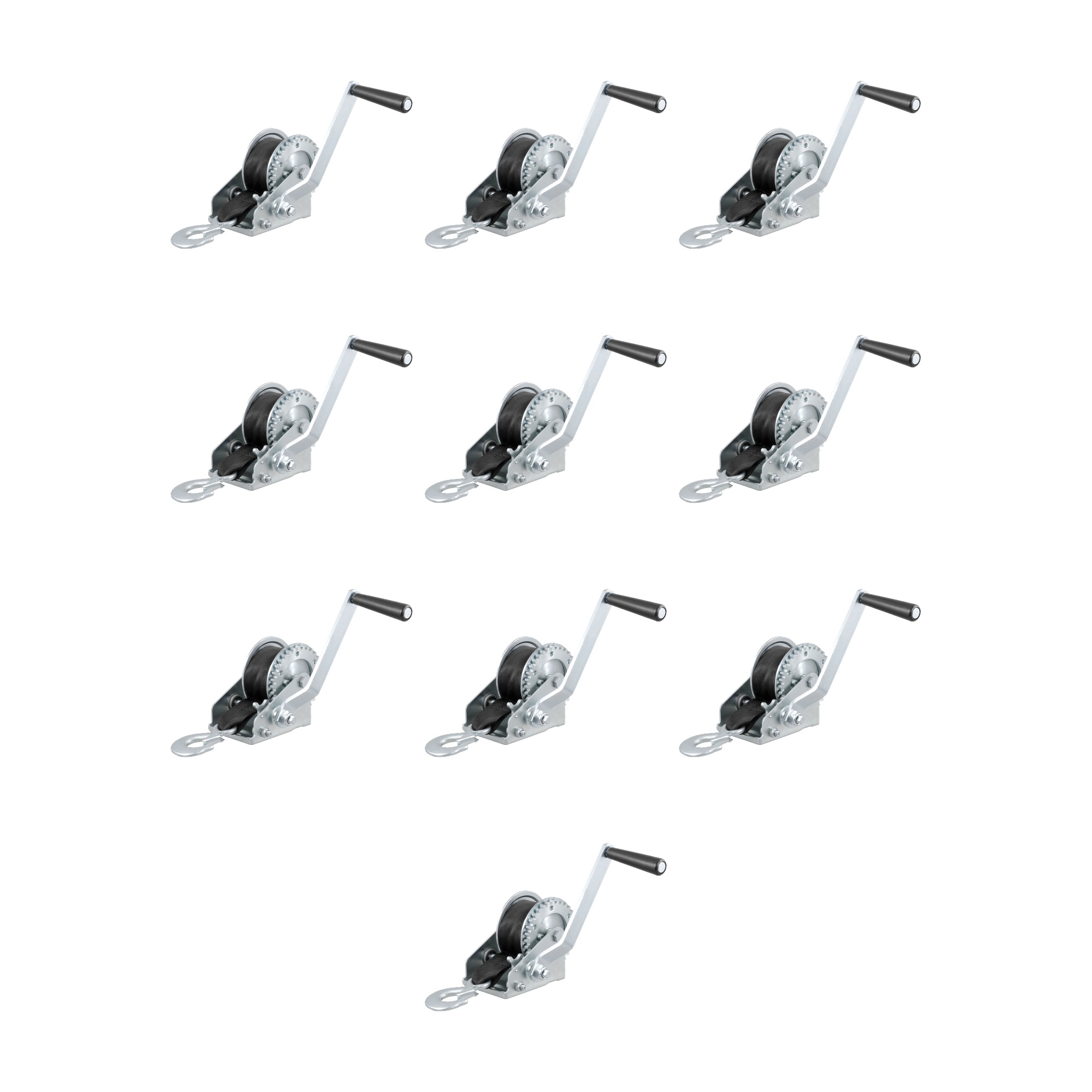 CURT (10-Pack) Hand Crank Winch with 15' Strap (900 lbs, 6-1/2" Handle) thumbnail 0