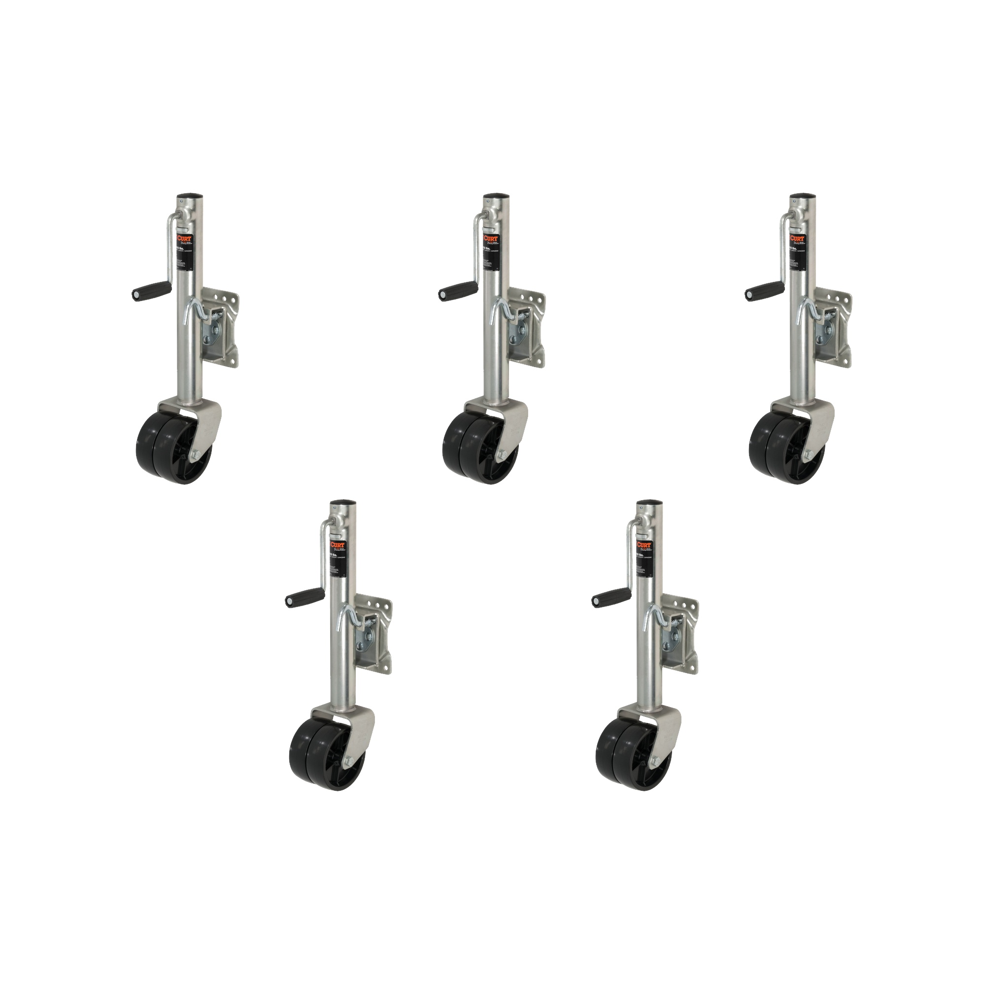 CURT (5-Pack) Marine Jack with Dual 6" Wheels (1,500 lbs, 10" Travel) thumbnail 0