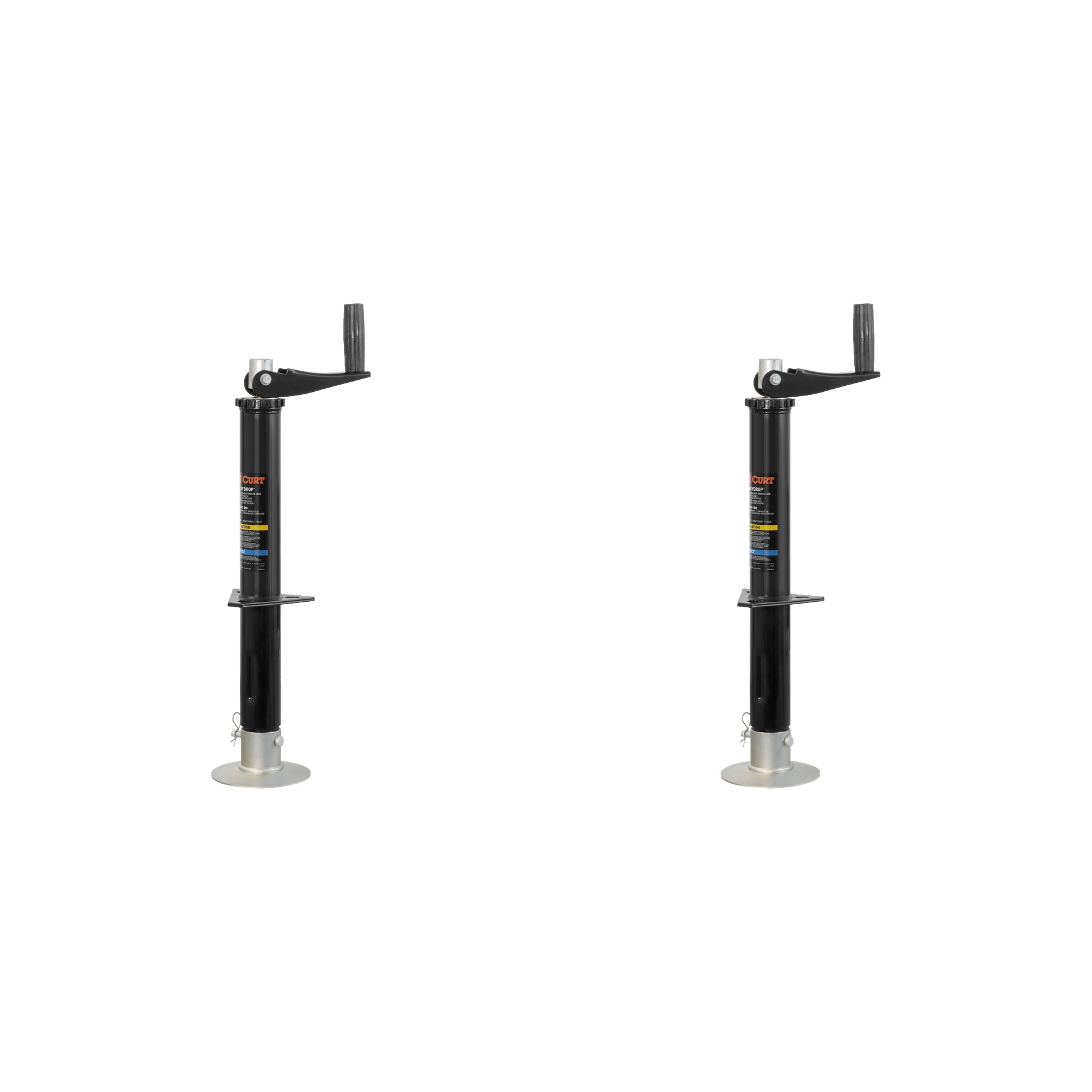 CURT (2-Pack) Lippert Quick Drop Drill-Operated Tongue Jack, 2,000 lbs, 14" Travel thumbnail 0