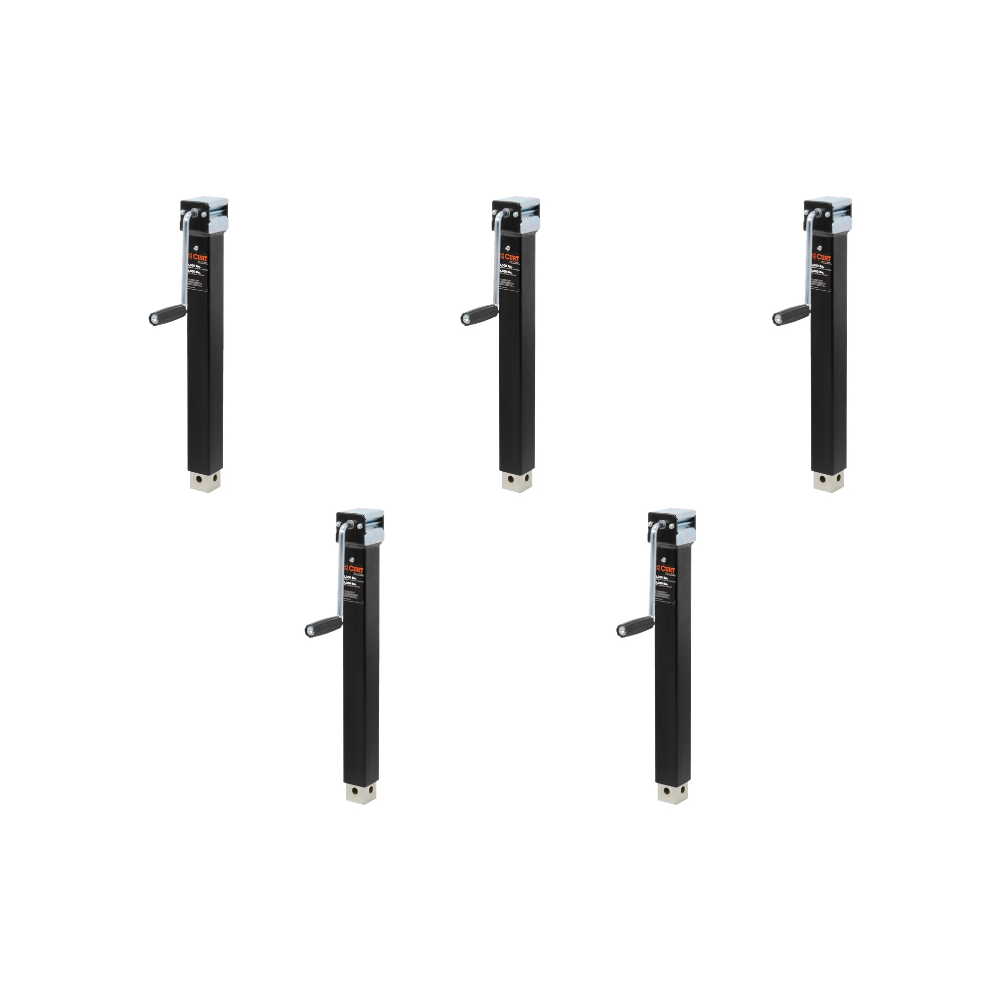 CURT (5-Pack) Direct-Weld Square Jack with Side Handle (5,000 lbs, 15" Travel) thumbnail 0